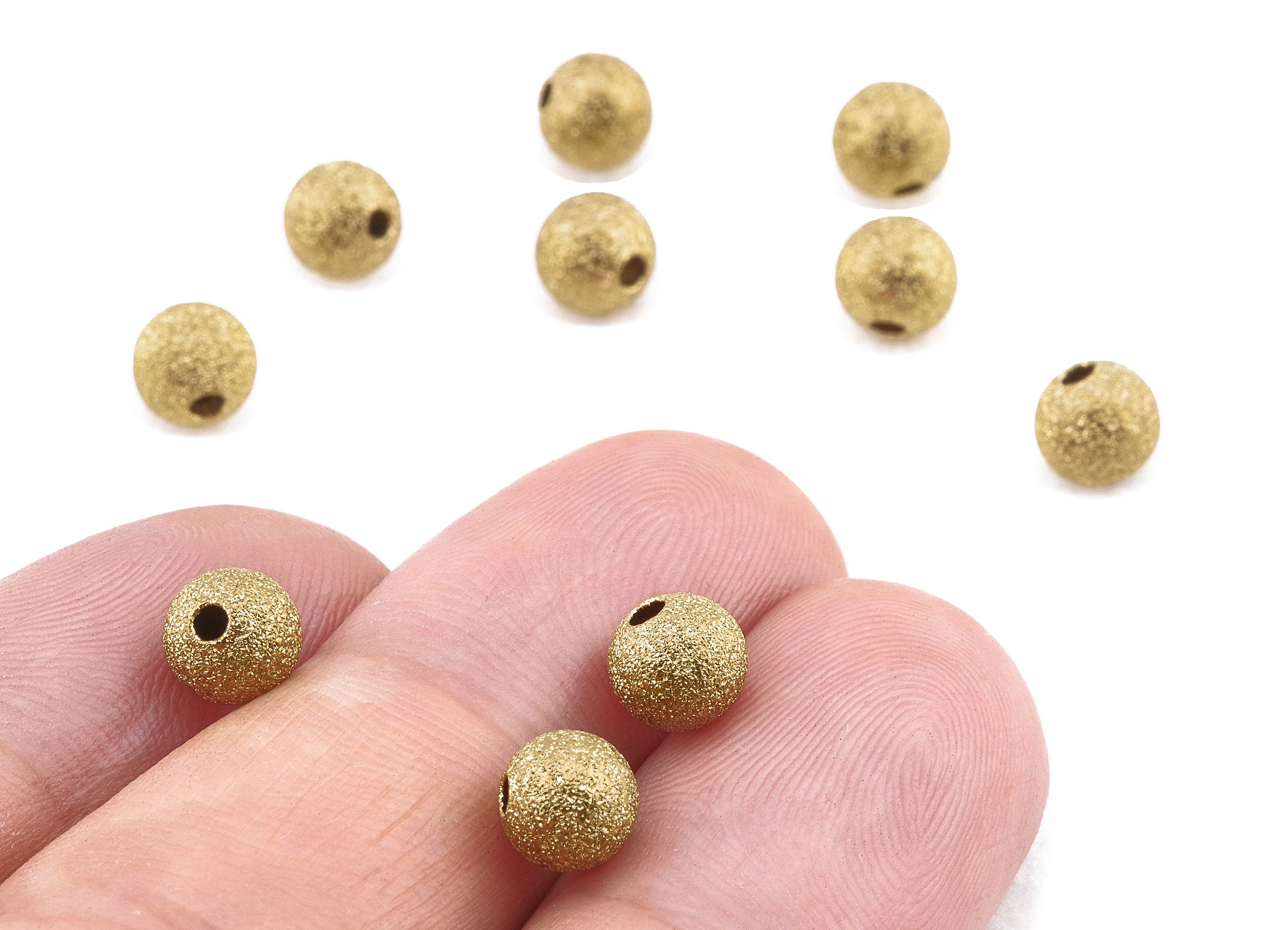 Brass Spacer Ball Beads - Raw Brass Spacer Ball Beads - Necklace Beads - Earring Findings - Jewelry Supplies - 6.16x5.71mm - PP2329 - DOMEDBAZAAR
