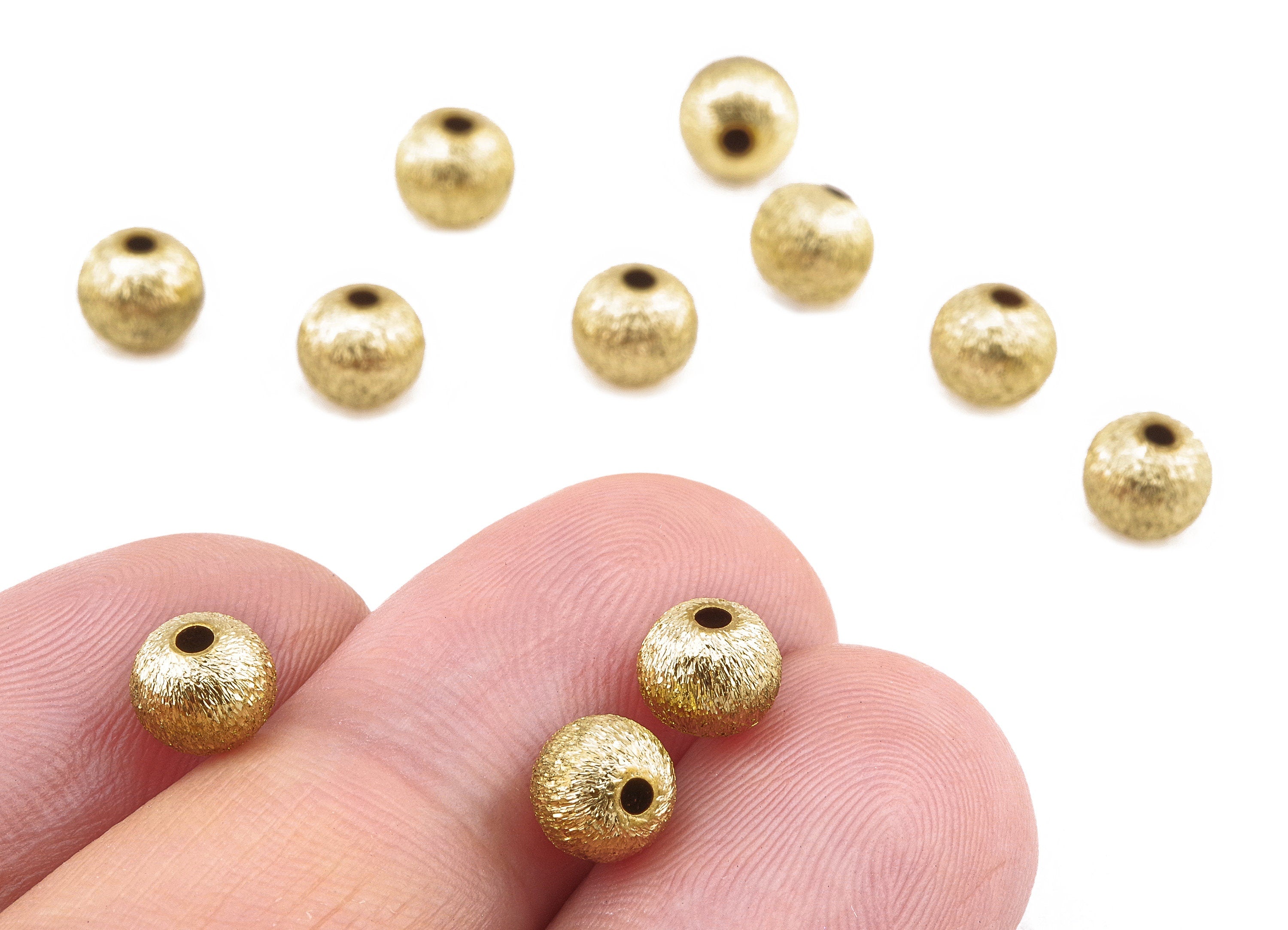 Brass Spacer Ball Beads - Raw Brass Spacer Ball Beads - Necklace Beads - Earring Findings - Jewelry Supplies - 6.22x5.51mm - PP2334 - DOMEDBAZAAR