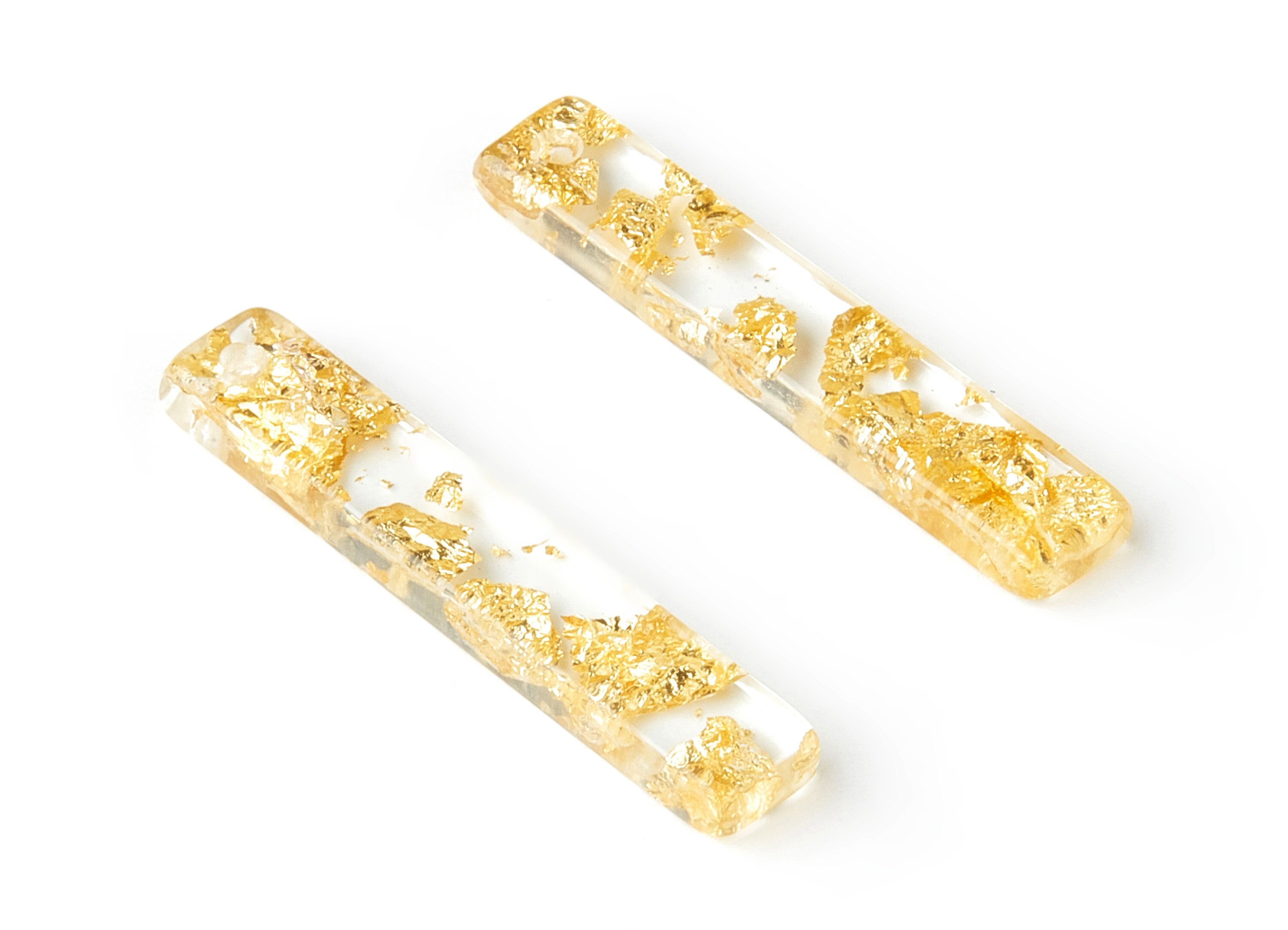 Acrylic Strip Charms - Gold Foil & Confetti - Strip Earrings and Pendant  - Color Code: A255 - 33.65x6.21x3.04mm - AC1607-A255 - DOMEDBAZAAR