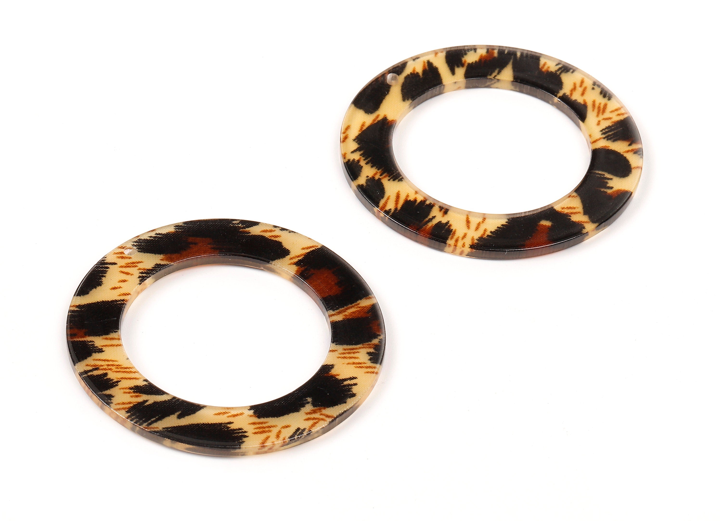 Acetate Circle Charms - Circle Earring & Pendant - Acetate Hoop Earring Charms for Big Circle - Color Code: A129 - 48x48x2,5mm - AC1245-A129 - DOMEDBAZAAR