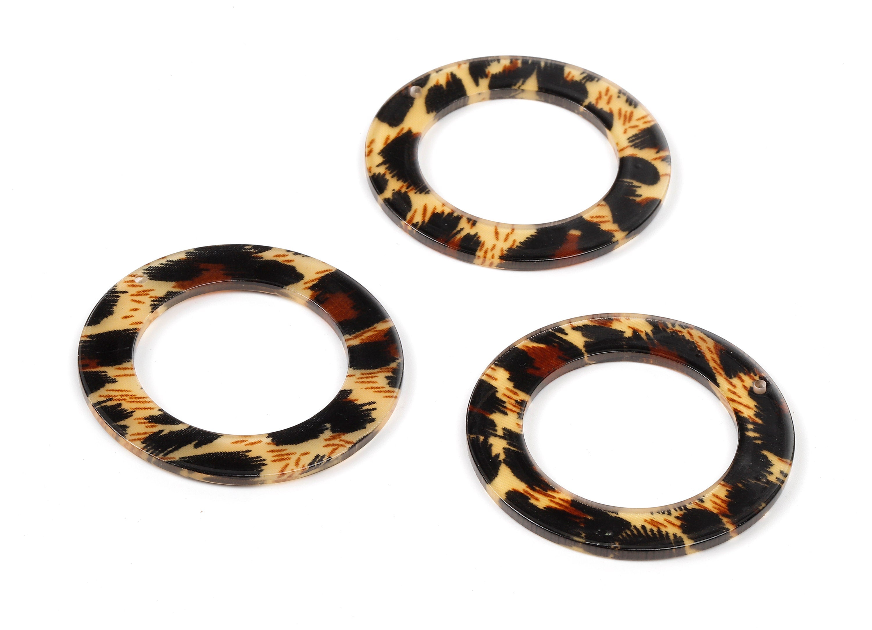 Acetate Circle Charms - Circle Earring & Pendant - Acetate Hoop Earring Charms for Big Circle - Color Code: A129 - 48x48x2,5mm - AC1245-A129 - DOMEDBAZAAR