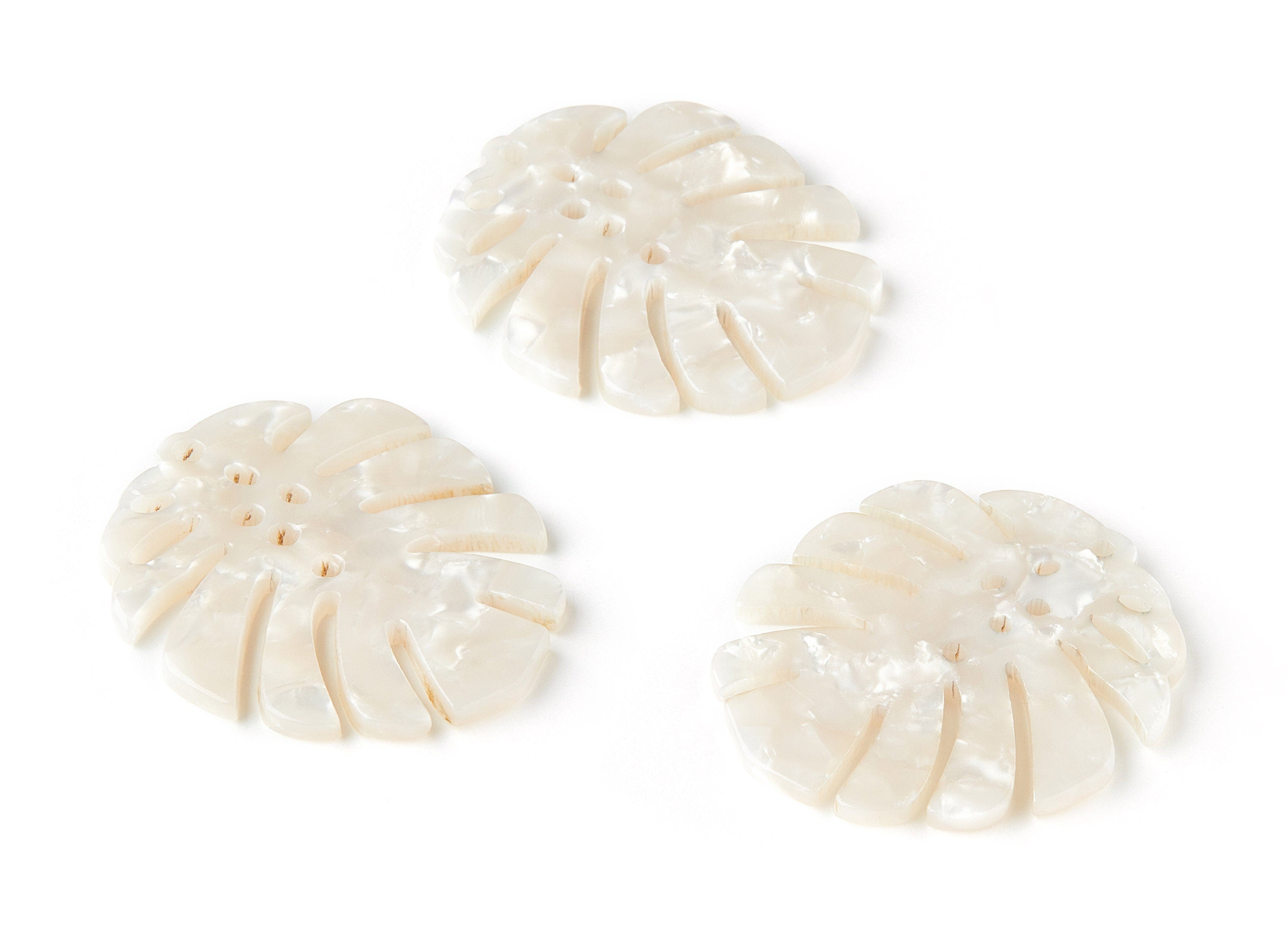 Acetate Leaf Earring Charms - Monstera Leaf Shaped Pendant - Jewelry Supplies - Color Code: A12 - 38.74x33.4x2.6mm - AC1595-A12 - DOMEDBAZAAR