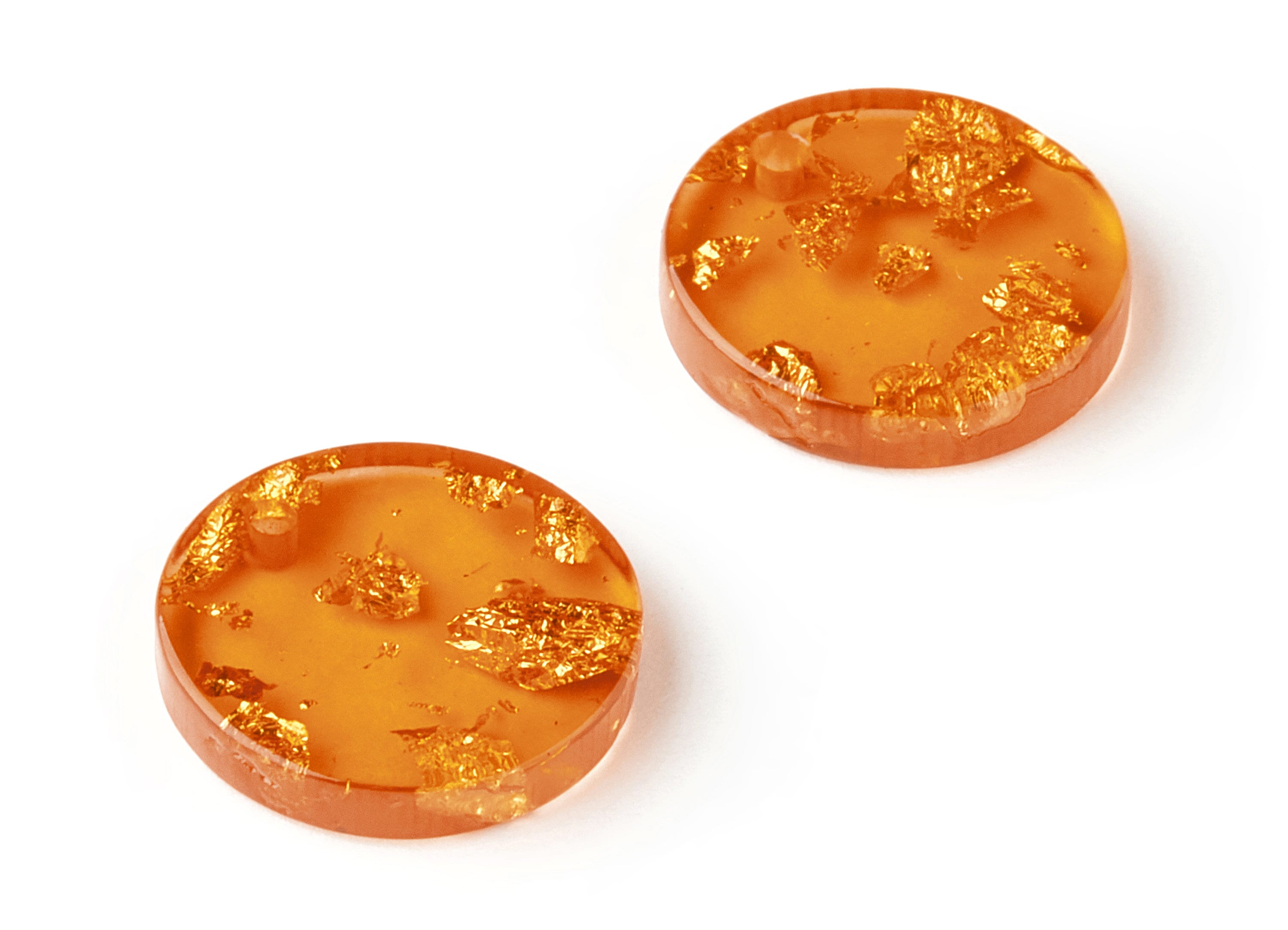 Acrylic Round Charms - Gold Color Flake Earrings - Coin Earrings and Pendant  - Color Code: A291 - 16.68x16.68x3.1mm - AC1609-A291 - DOMEDBAZAAR