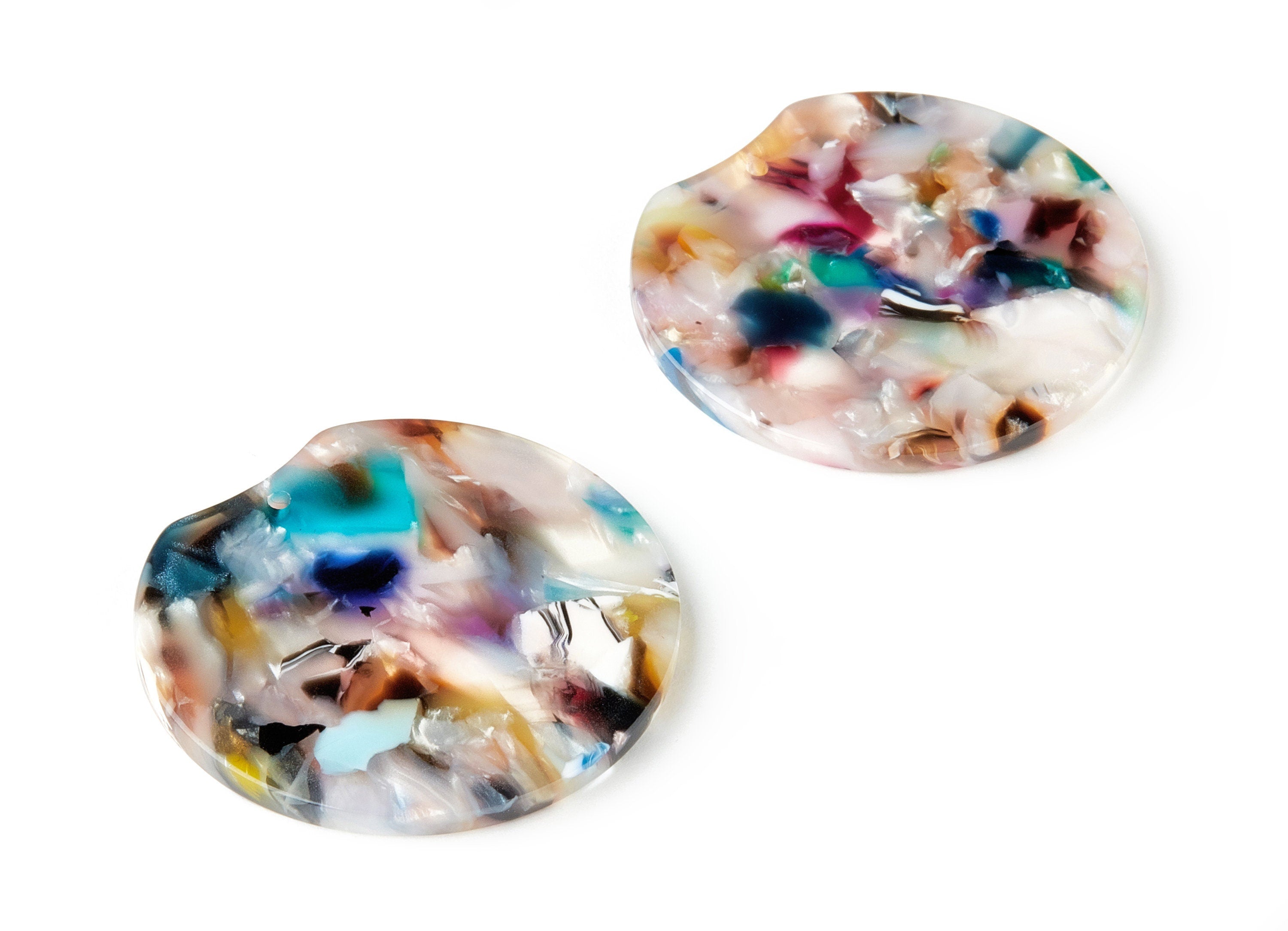 Acetate Round Charms - Round Earring and Pendant - Earring Findings - Jewelry Supplys - Color Code: A59 - 36.76x34.55x2.62mm - AC1604-A59 - DOMEDBAZAAR