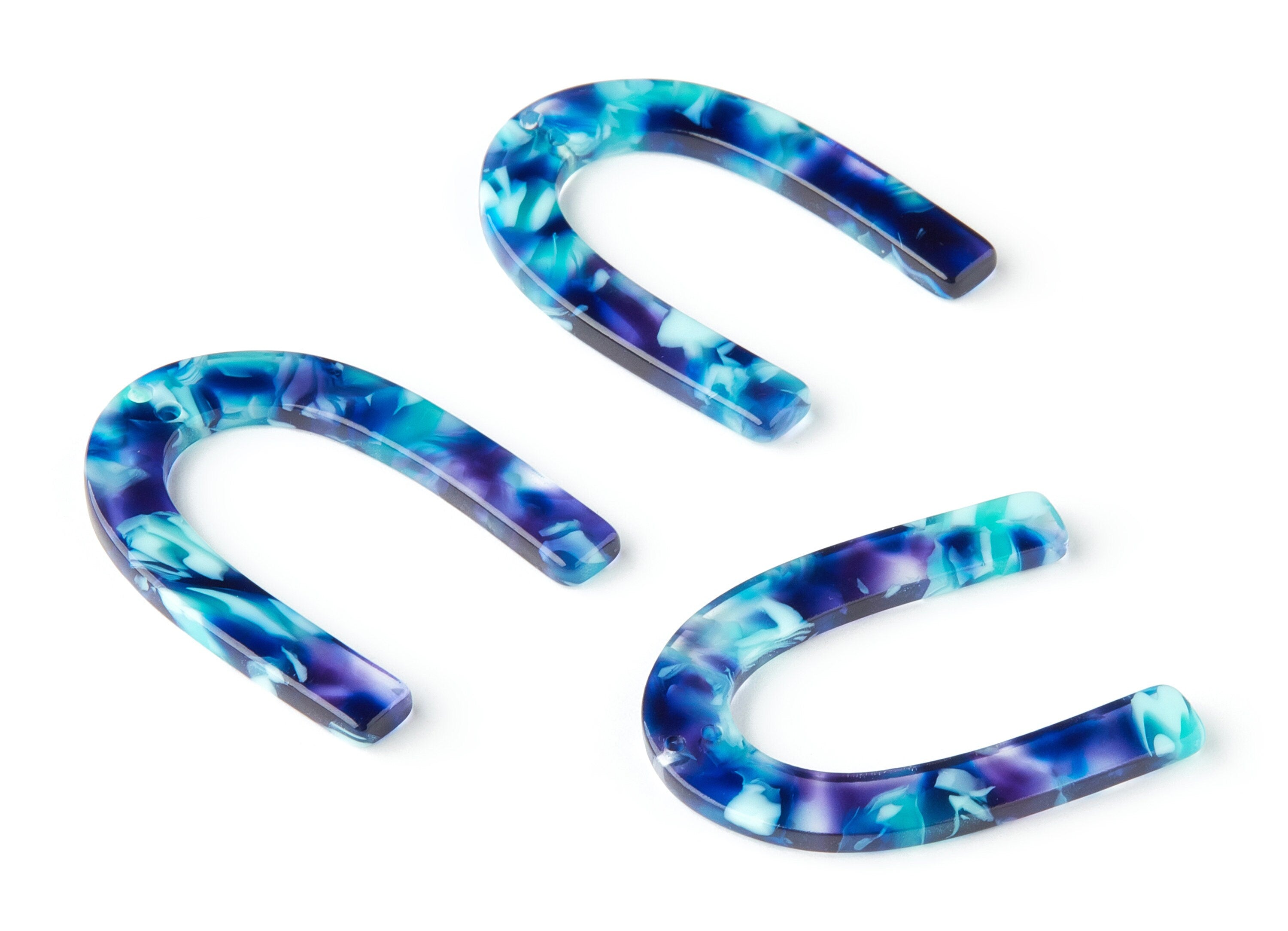 Acetate U Connector - Two Holes - U Earring and Pendant - Jewelry Supplys - Color Code: A214 - 34.61x26.25x2.55mm - AC1114-A214 - DOMEDBAZAAR