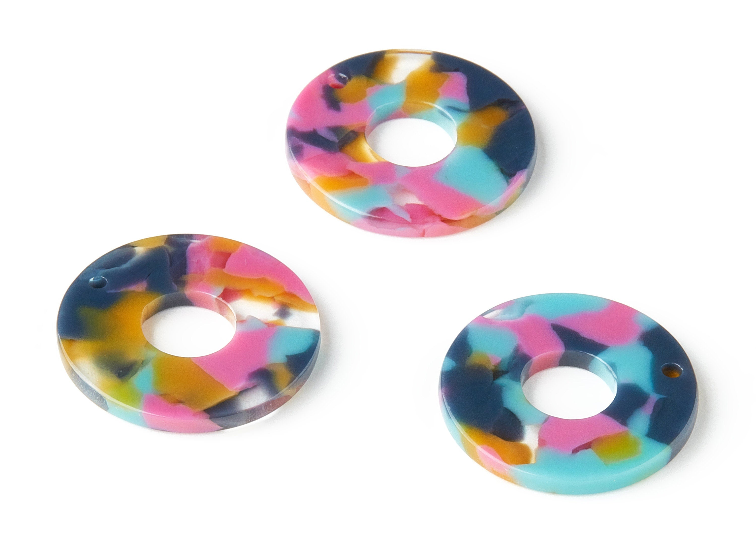 Acetate Circle Charms - Round Earring and Pendant - Jewelry Supplys  - Color Code: A258 - 24.87x24.87x 2.62mm - AC1603-A258 - DOMEDBAZAAR