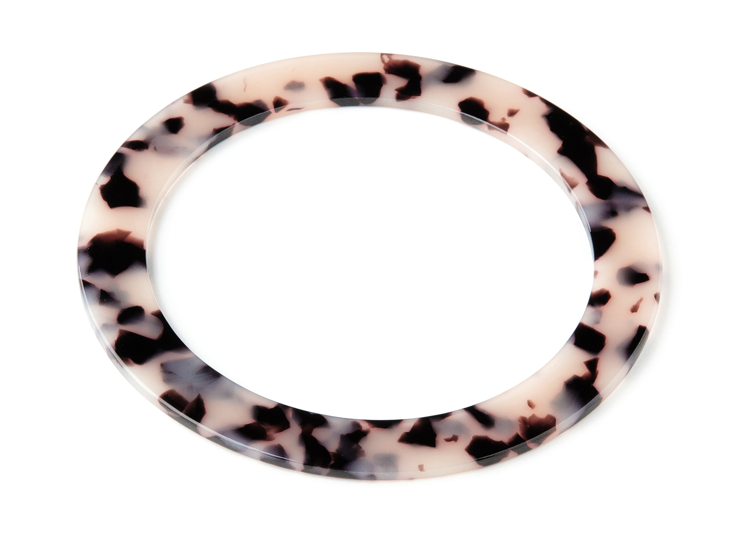 Acetate Hoop Charms - Blonde Tortoise Shell Charm - Circle Pendant - Jewelry Supply - Color Code: A07 - 83.2x83.2x2.55mm - AC1616-A07 - DOMEDBAZAAR