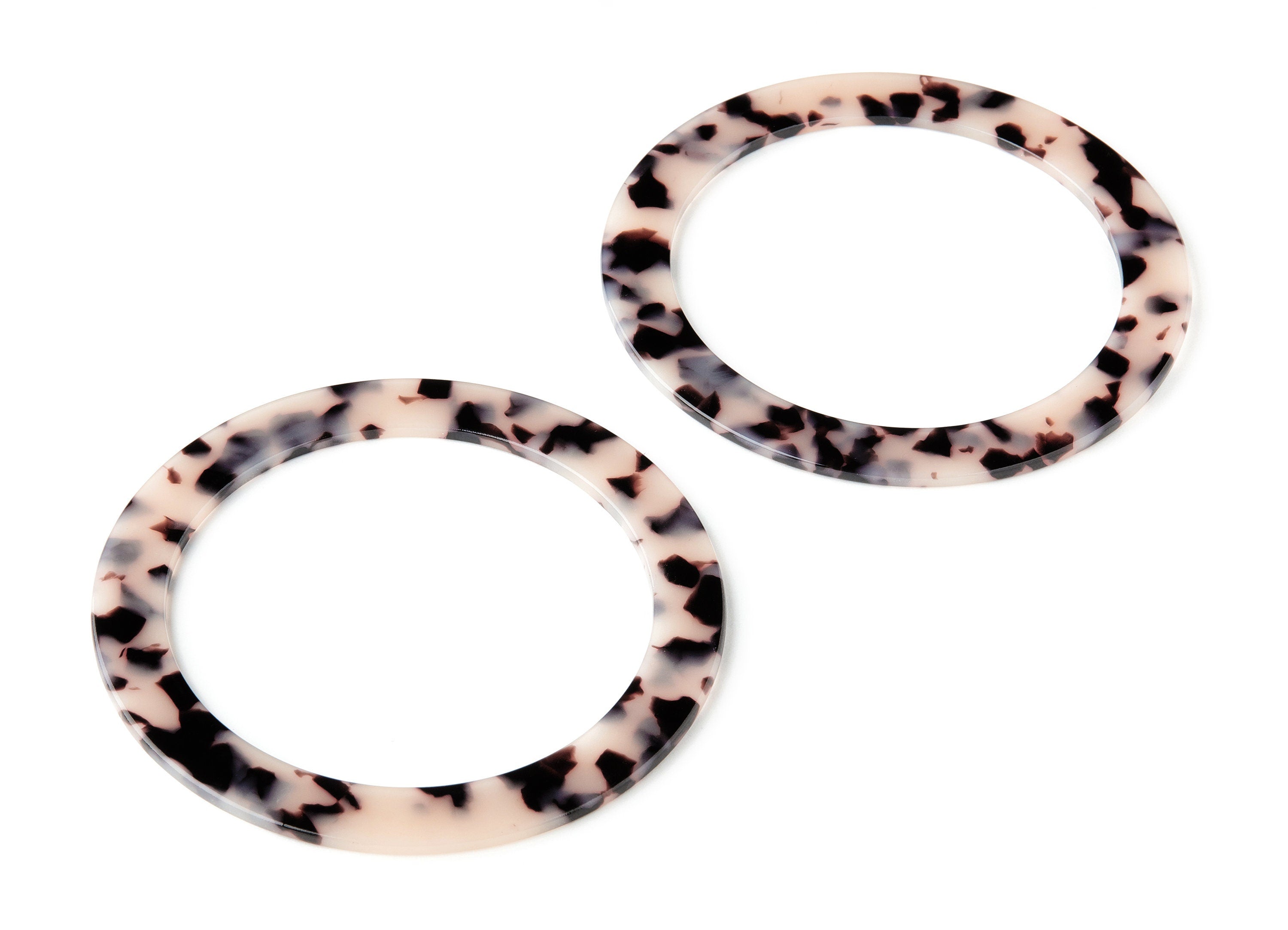 Acetate Hoop Charms - Blonde Tortoise Shell Charm - Circle Pendant - Jewelry Supply - Color Code: A07 - 83.2x83.2x2.55mm - AC1616-A07 - DOMEDBAZAAR