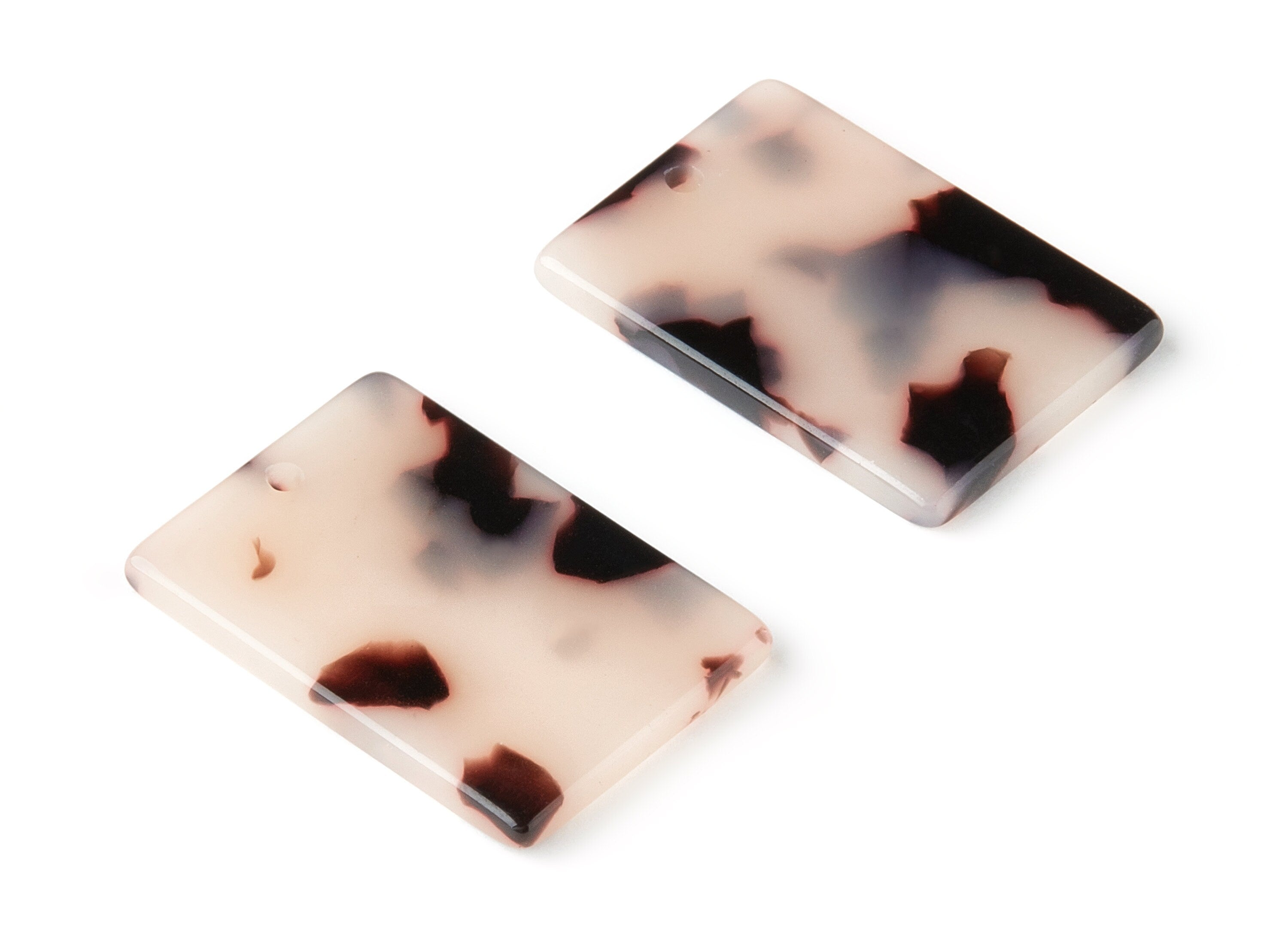 Acetate Acrylic Earring Charm - Blonde Tortoise Shell Earring - Rectangle Shaped Pendant - Color Code: A07 - 28.05x19.85x2.55mm - AC1597-A07 - DOMEDBAZAAR