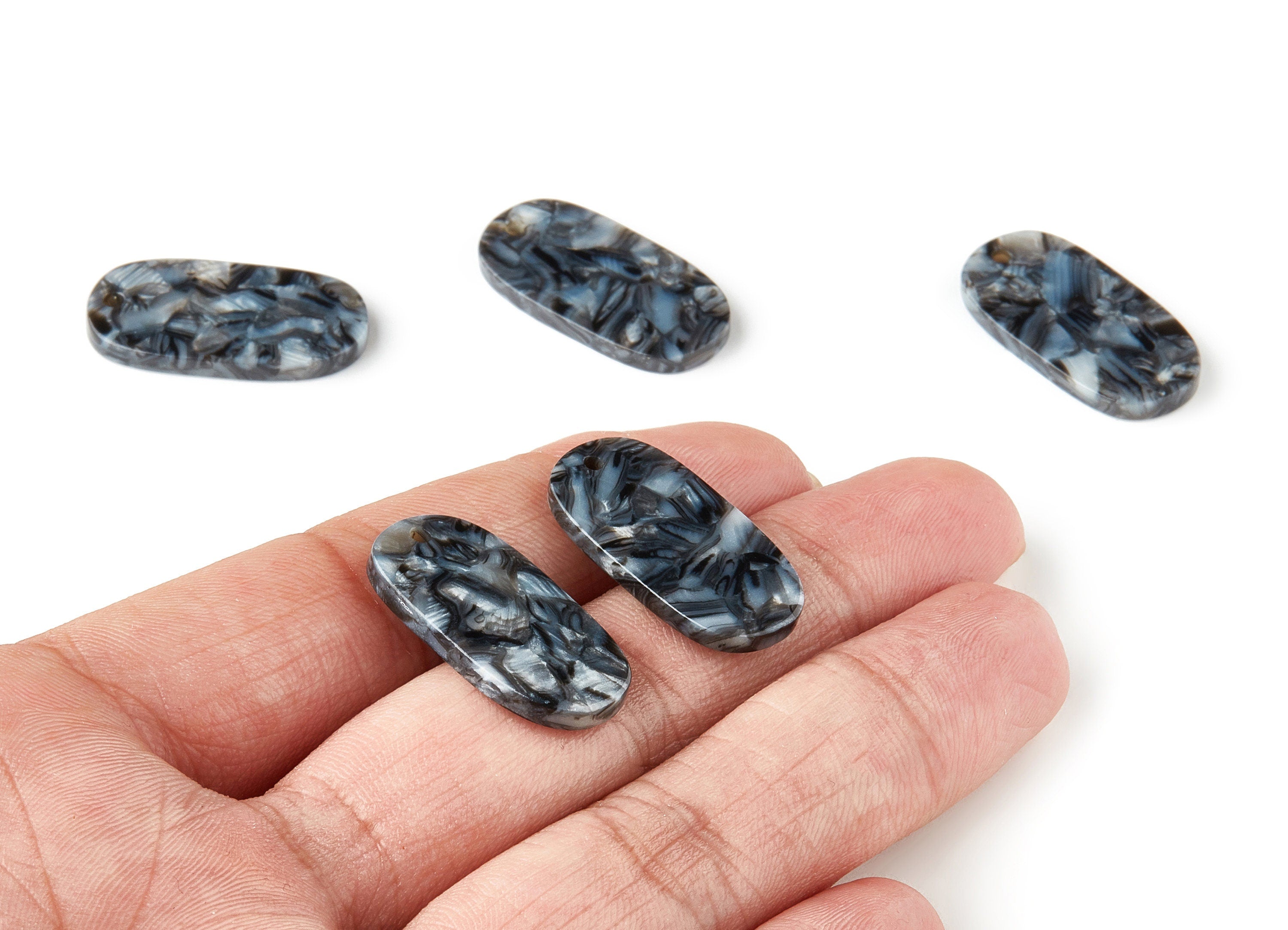 Acetate Oval Earring Charms - Oval Shaped Pendant - Earring Findings - Jewelry Supplies - Color Code: A91 - 26.63x13.9x2.7mm - AC1156-A91 - DOMEDBAZAAR