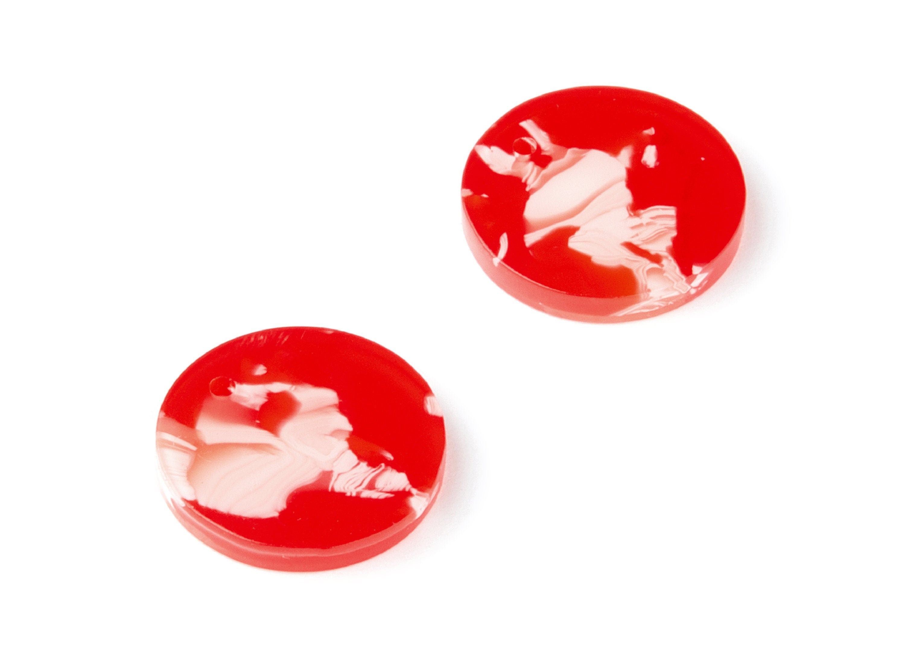 Acetate Round Charms - Coin Earring and Pendant - Earring Findings - Jewelry Supplys - 16,09x16,09x2,64mm - AC1107C - DOMEDBAZAAR