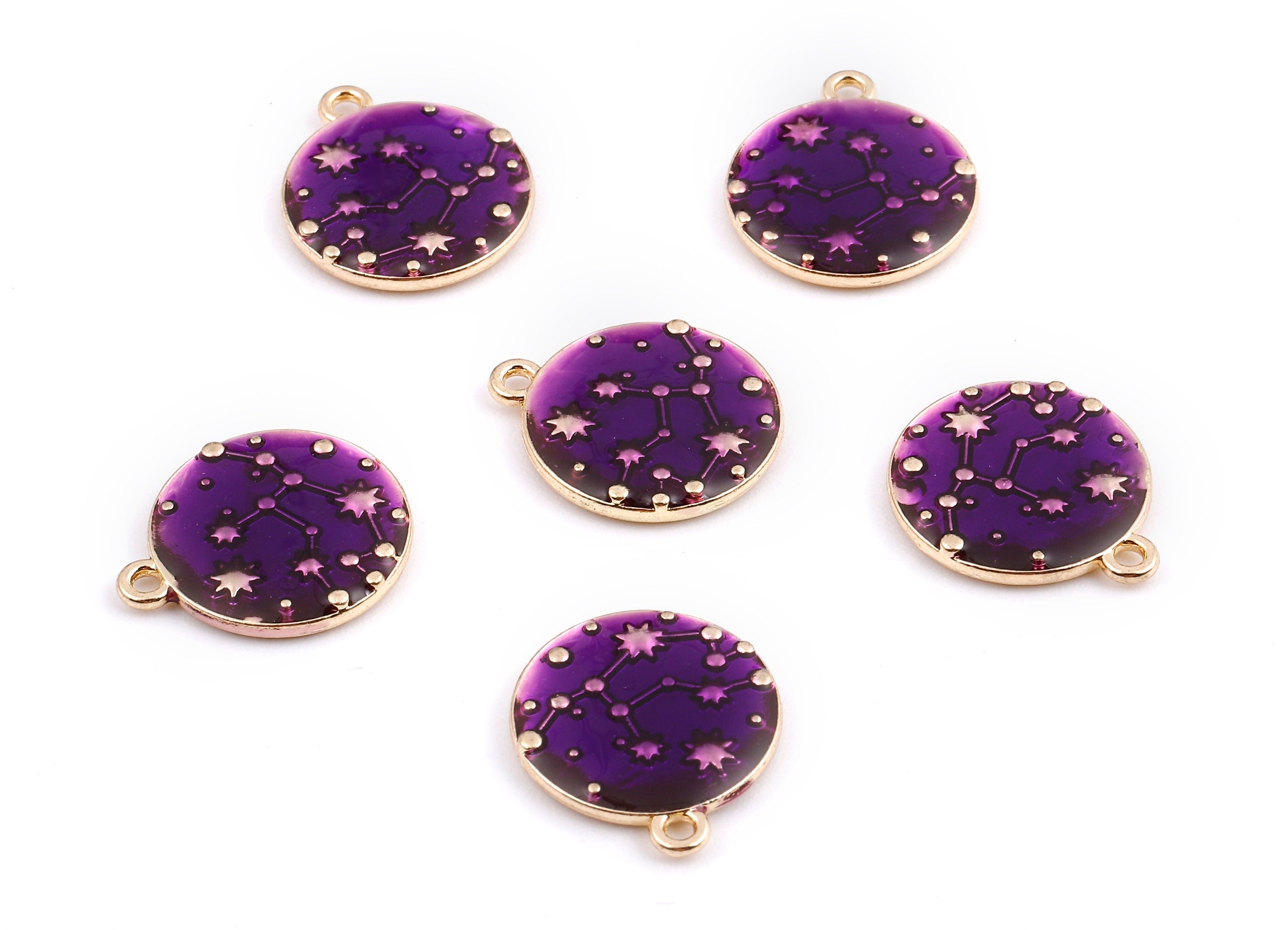 Alloy Planet Charms - Zinc Alloy Planet Earrings - Star Enamel Pendant - Necklace Pendant - 16.84x14.48x2.2mm - ZZ1414C - DOMEDBAZAAR