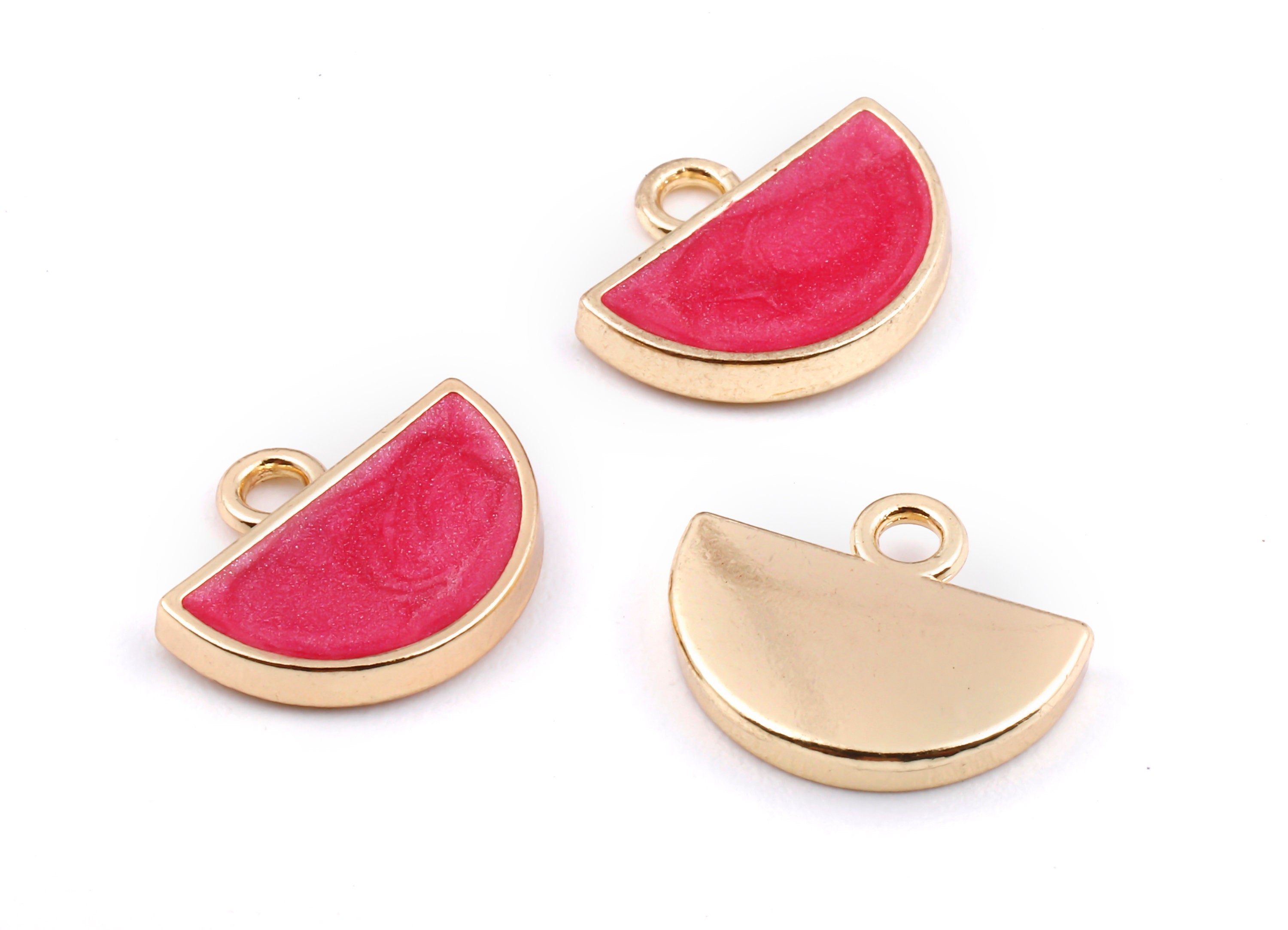 Alloy Half Moon Charms - Zinc Alloy Half Moon Earrings - Half Moon Enamel Pendant - Necklace Pendant - 13.73x11.16x2.08mm - ZZ1388 - DOMEDBAZAAR