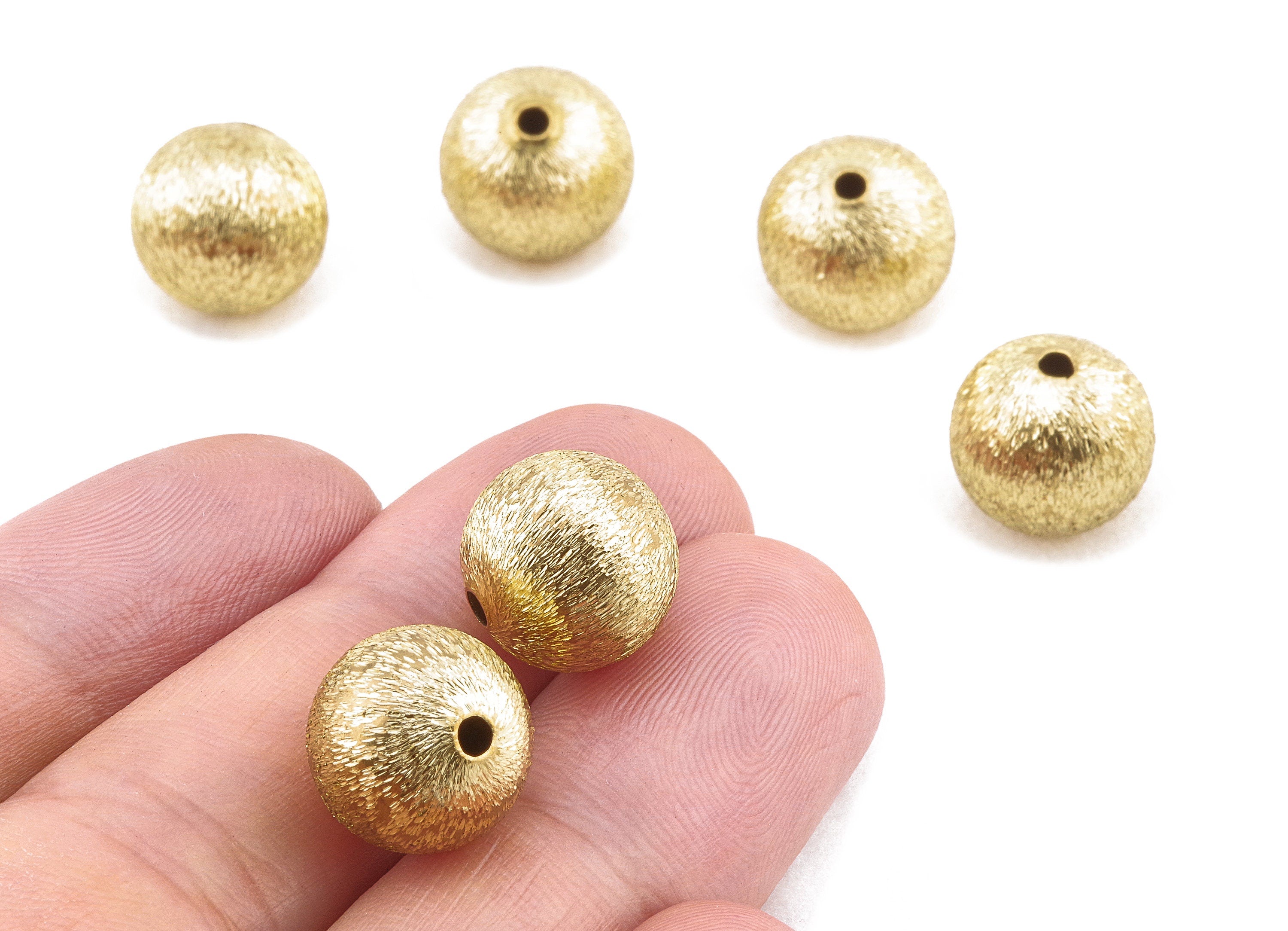 Brass Spacer Ball Beads - Raw Brass Spacer Ball Beads - Necklace Beads - Earring Findings - Jewelry Supplies - 12.24x11.75mm - PP2337 - DOMEDBAZAAR