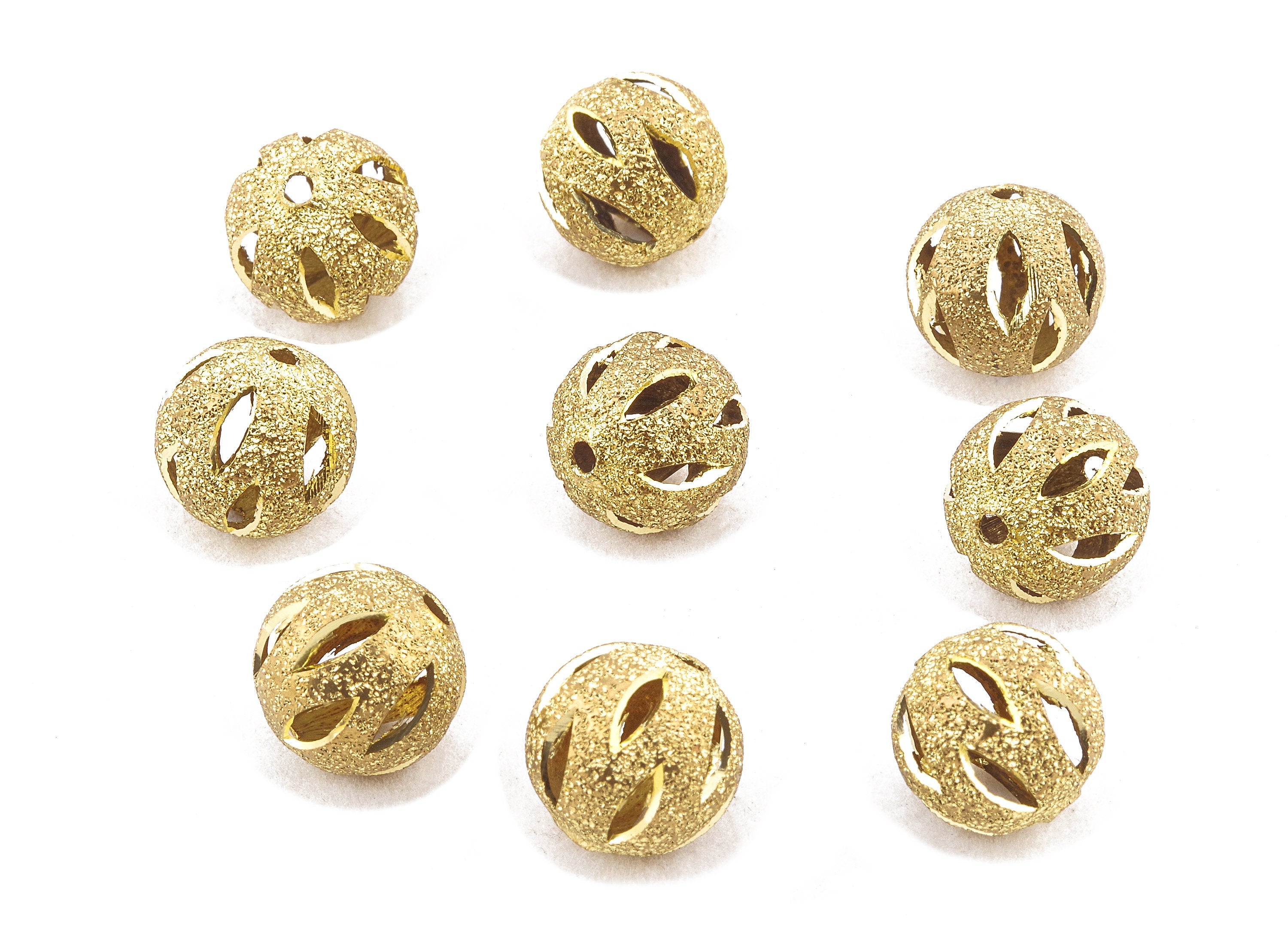 Brass Spacer Ball Beads - Raw Brass Spacer Ball Beads - Necklace Beads - Earring Findings - Jewelry Supplies - 12.03x11.81mm - PP2341 - DOMEDBAZAAR