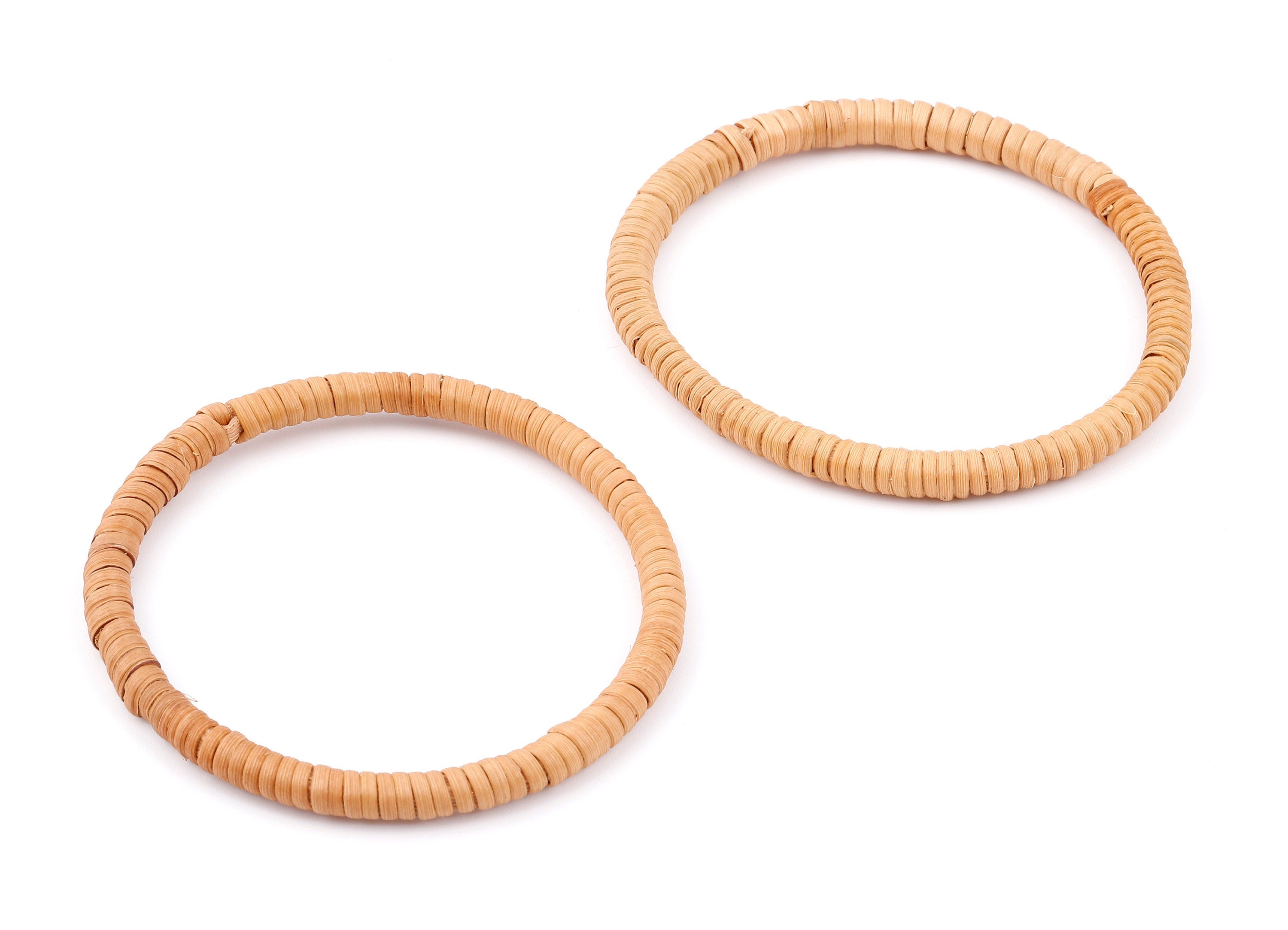 Handwoven Rattan Hoop Bracelet - Rattan Hoop Bracelet - Wood Bracelet - Jewelry Handmade - 77x77x6.5mm - RT1295 - DOMEDBAZAAR