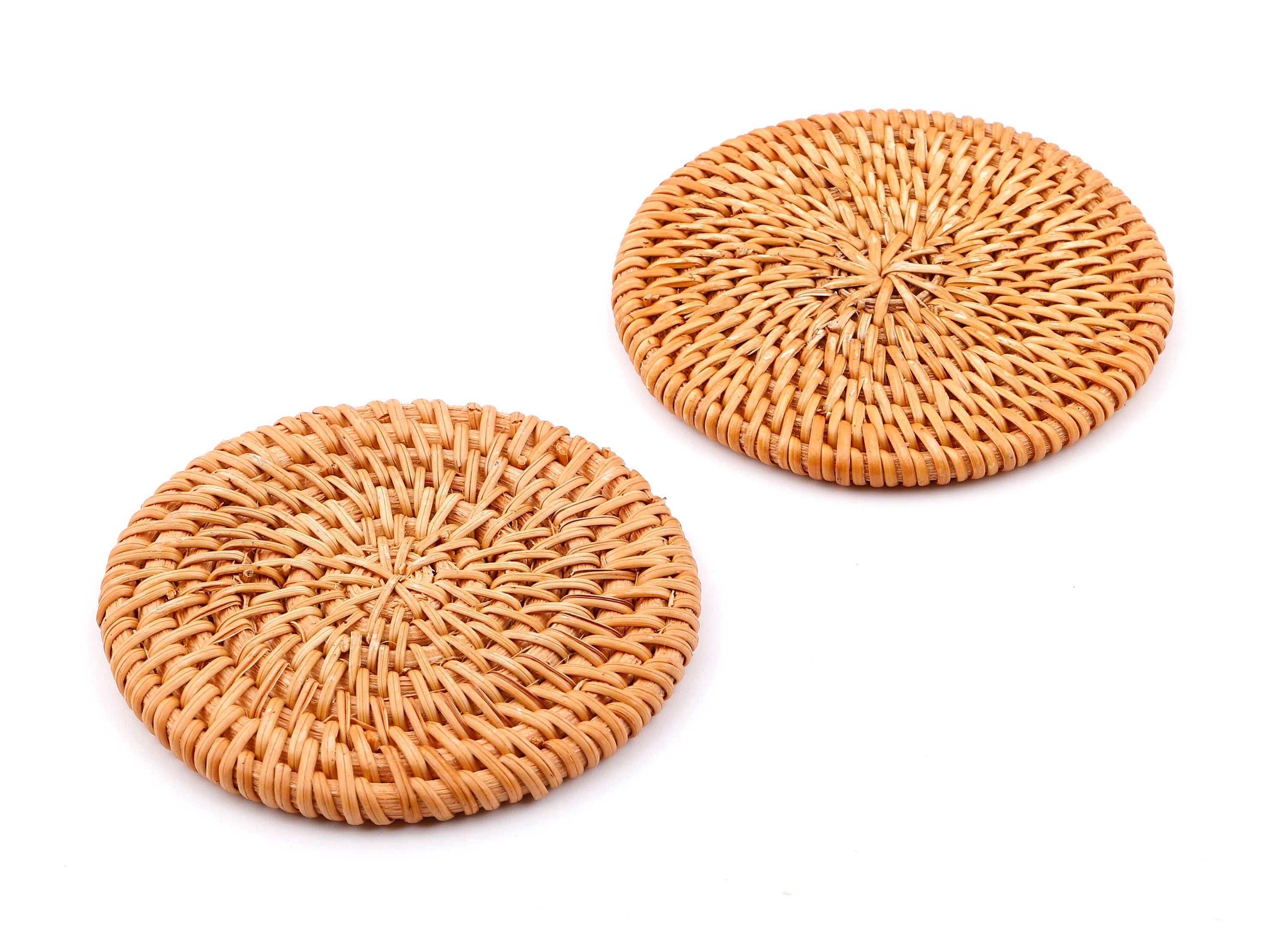 Handwoven Round Rattan Charms - Round Rattan Earrings and Pendant - Woven Earrings - Jewelry Handmade - 80.33x80.33x6.67mm - RT1303 - DOMEDBAZAAR