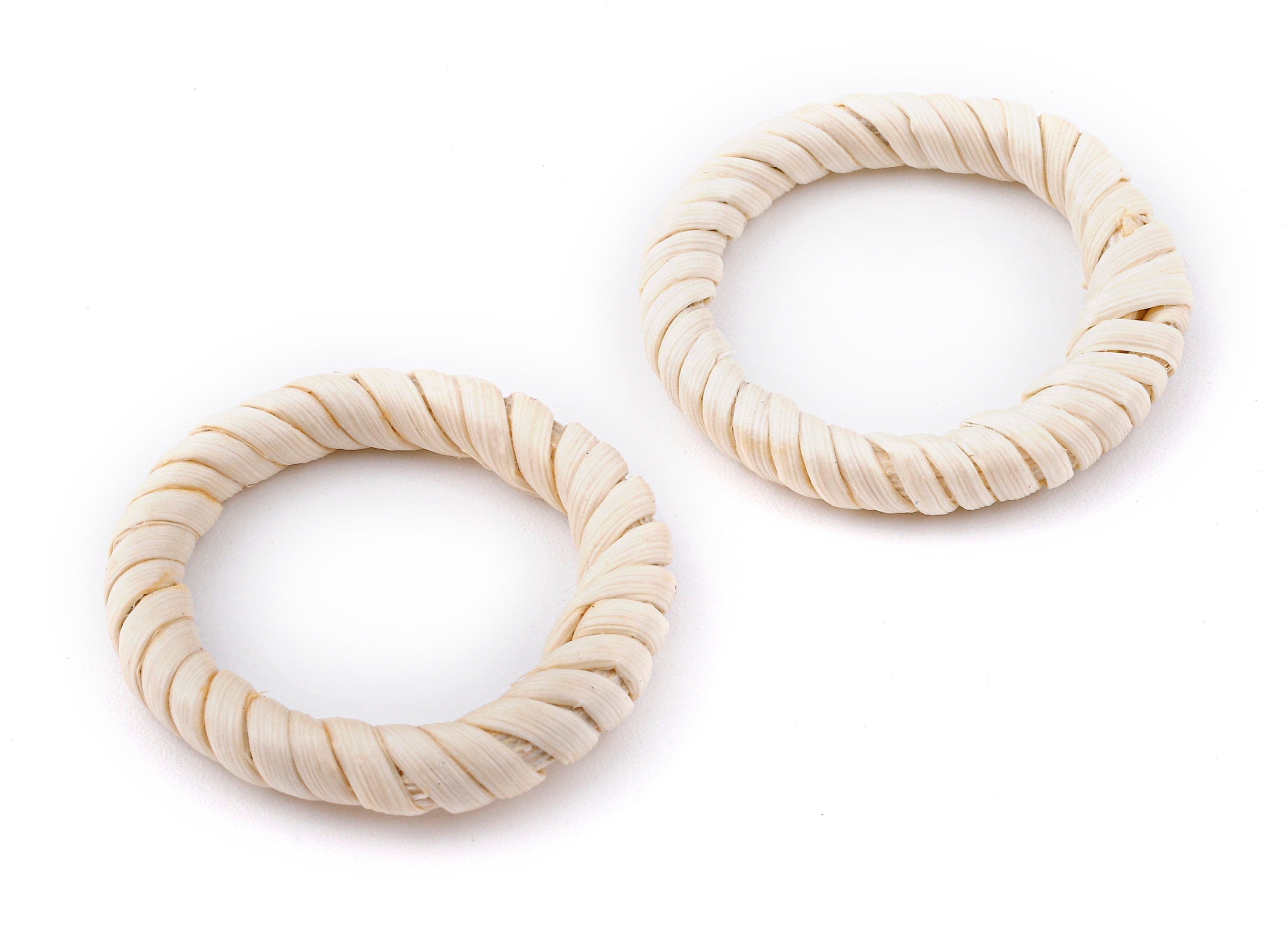 Handwoven Circle Rattan Charms  - Circle Rattan Earrings and Pendant - Woven Earrings - Jewelry Handmade - 36.9x36.9x5.62mm - RT1306 - DOMEDBAZAAR