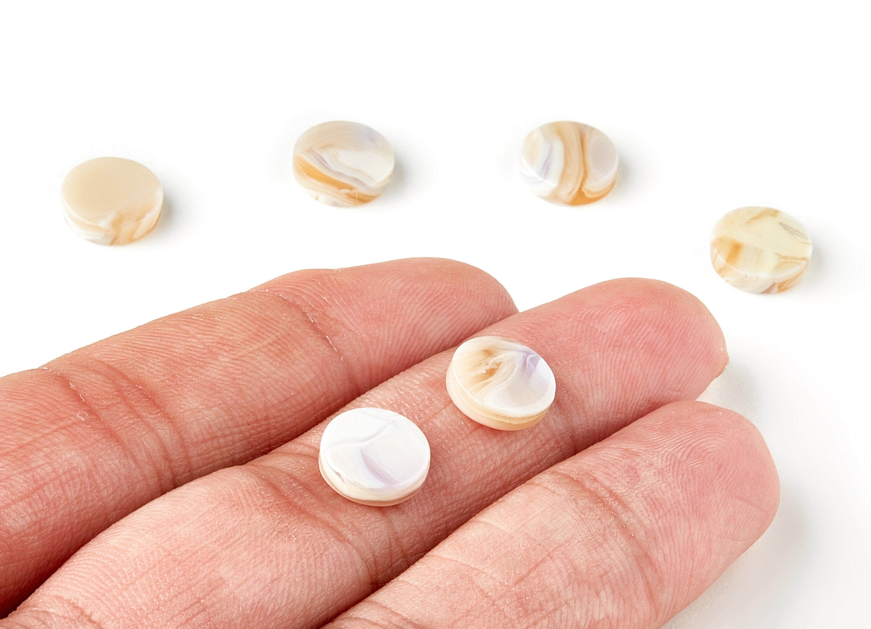 Acetate Round Charms - No Hole - Round Earrings - Earring Findings - Jewelry Supplies - Color Code: A306 - 9.87x9.87x2.6mm - AC1151-A306 - DOMEDBAZAAR