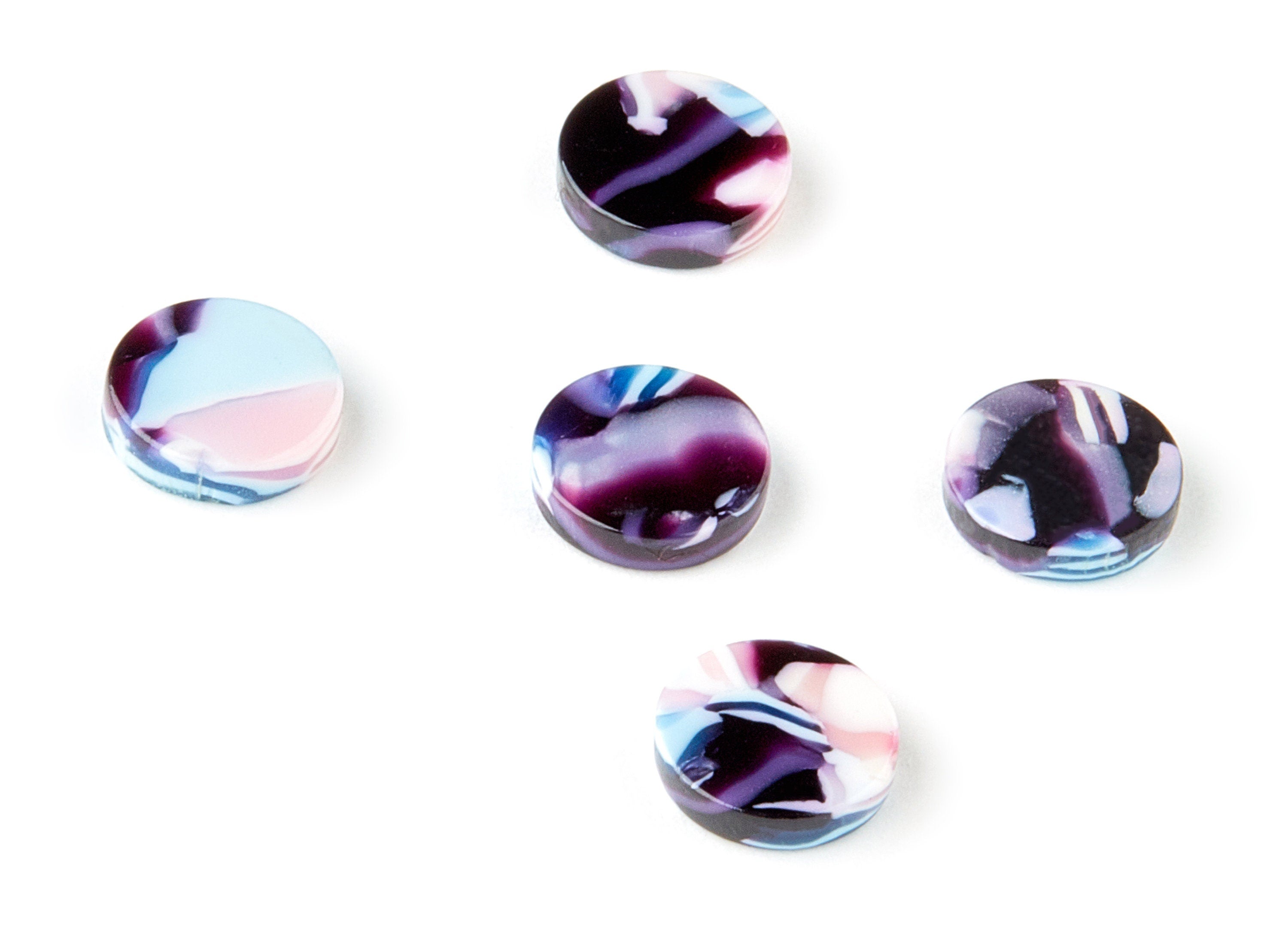 Acetate Round Charms - No Hole - Round Earrings - Earring Findings - Jewelry Supplies - Color Code: A308 - 9.87x9.87x2.6mm - AC1151-A308 - DOMEDBAZAAR