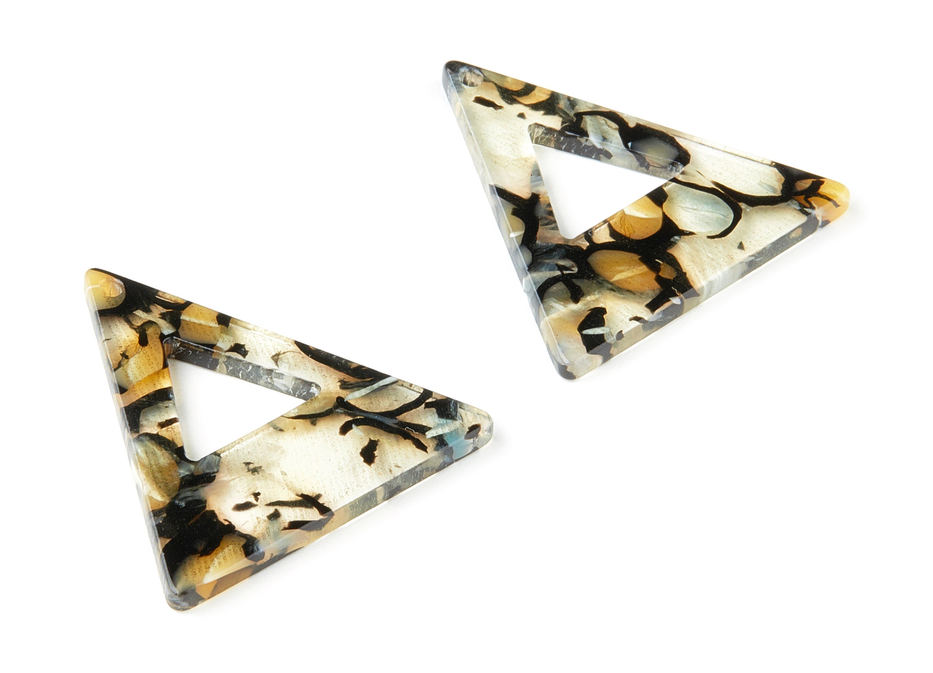 Acetate Triangle Charms - Triangle Earrings and Pendant - Earring Findings - Color Code: A328 - 33.21x33.06x2.5mm - AC1649-A328 - DOMEDBAZAAR