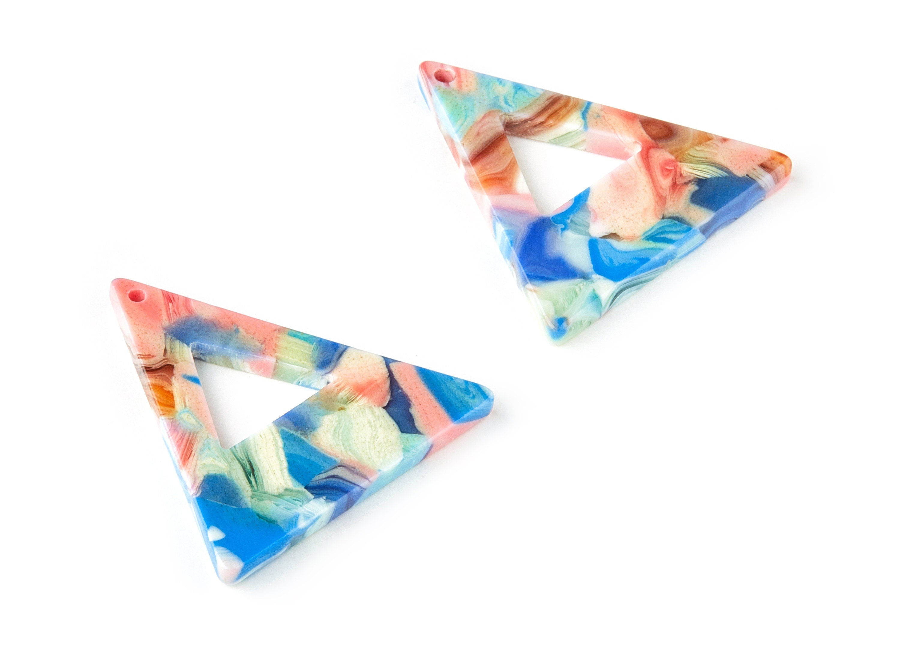 Acetate Triangle Charms - Triangle Earrings and Pendant - Earring Findings - Color Code: A329 - 33.21x33.06x2.5mm - AC1649-A329 - DOMEDBAZAAR