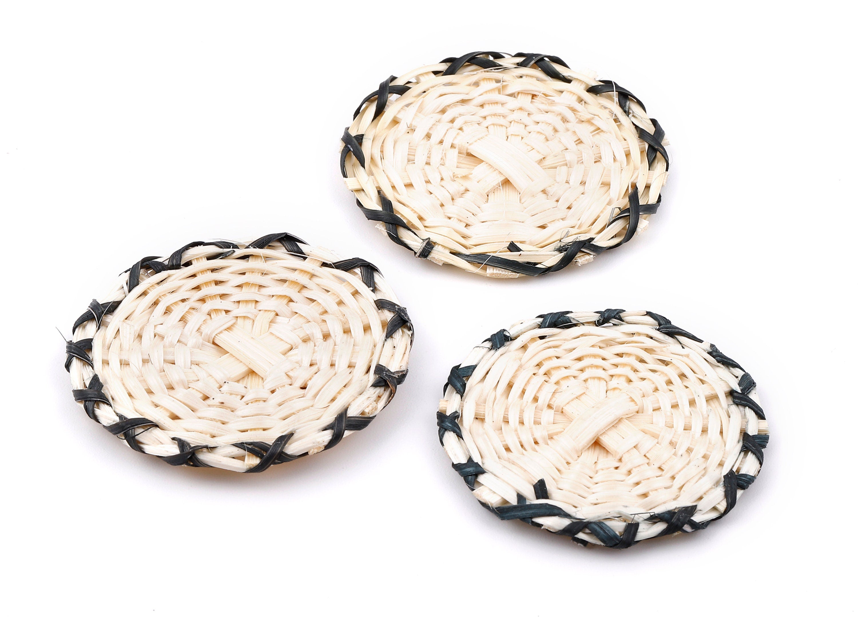 Handwoven Rattan Earring Charms - Round Rattan Earring and Pendant - Woven Earrings - Jewelry Handmade - 45.93x45.93x4.42mm - RT1321 - DOMEDBAZAAR