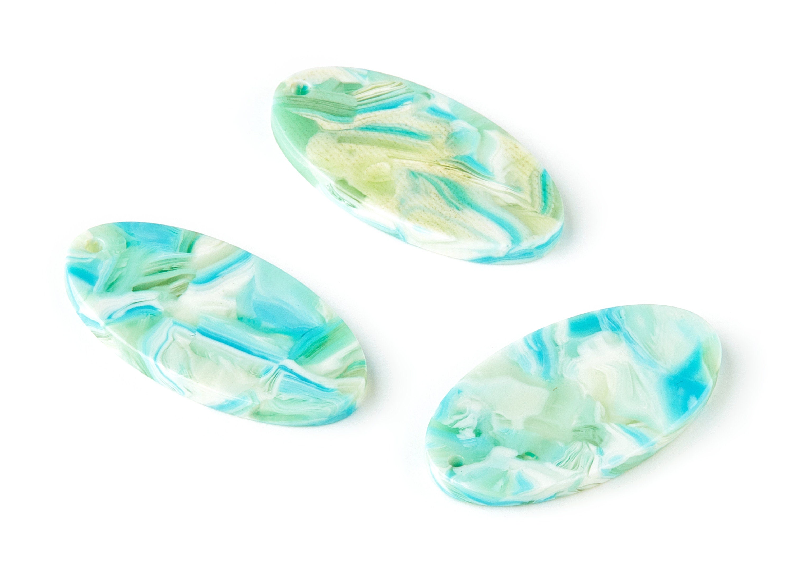 Acetate Oval Charms - Oval Earrings and Pendant - Earring Findings - Jewelry Supplies - Color Code: A313 - 34.18x18.35x2.6mm - AC1653-A313 - DOMEDBAZAAR