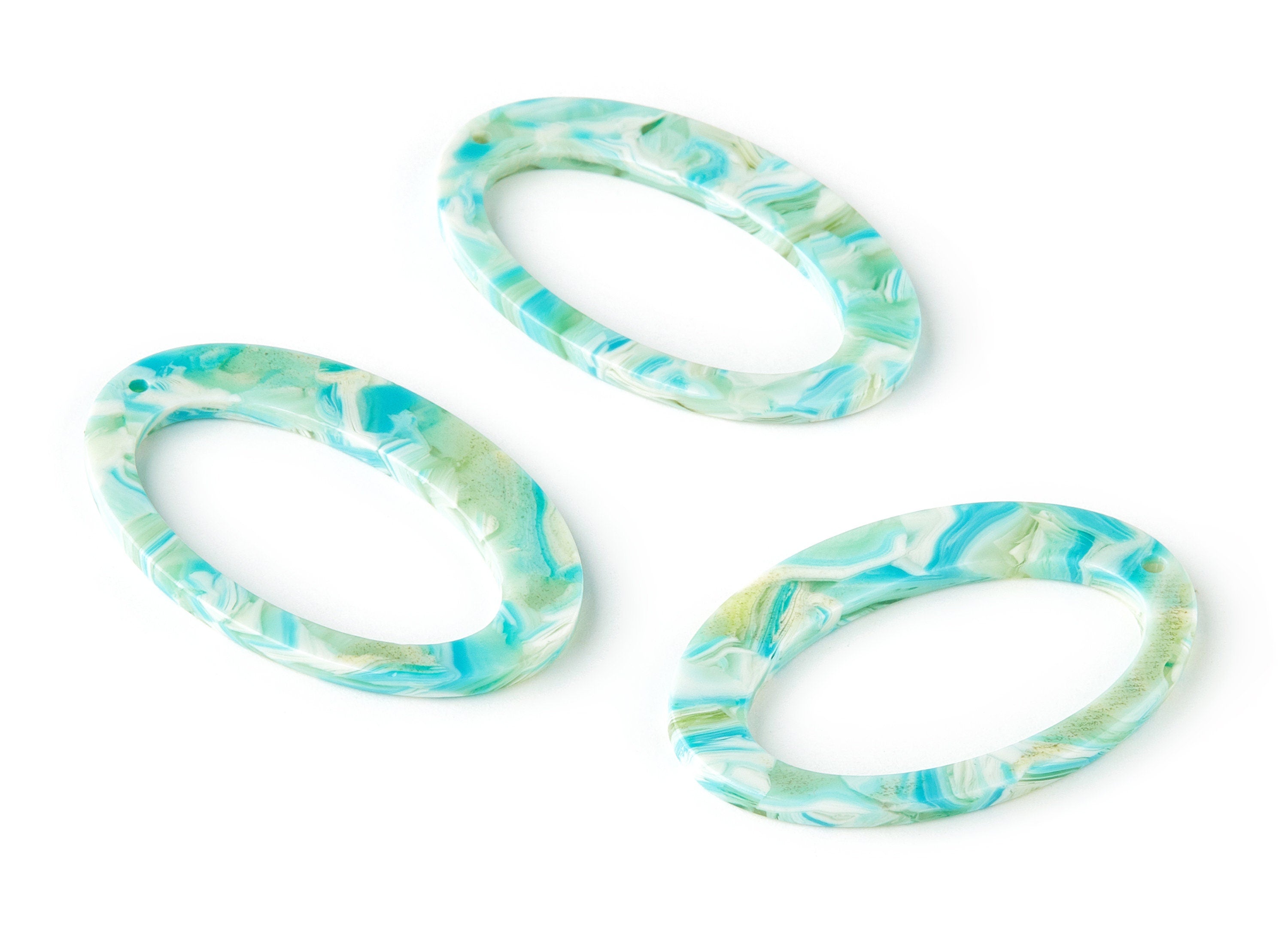 Acetate Oval Charms - Oval Earrings and Pendant - Earring Findings - Jewelry Supplies - Color Code: A313 - 45.15x29.2x2.59mm - AC1652-A313 - DOMEDBAZAAR
