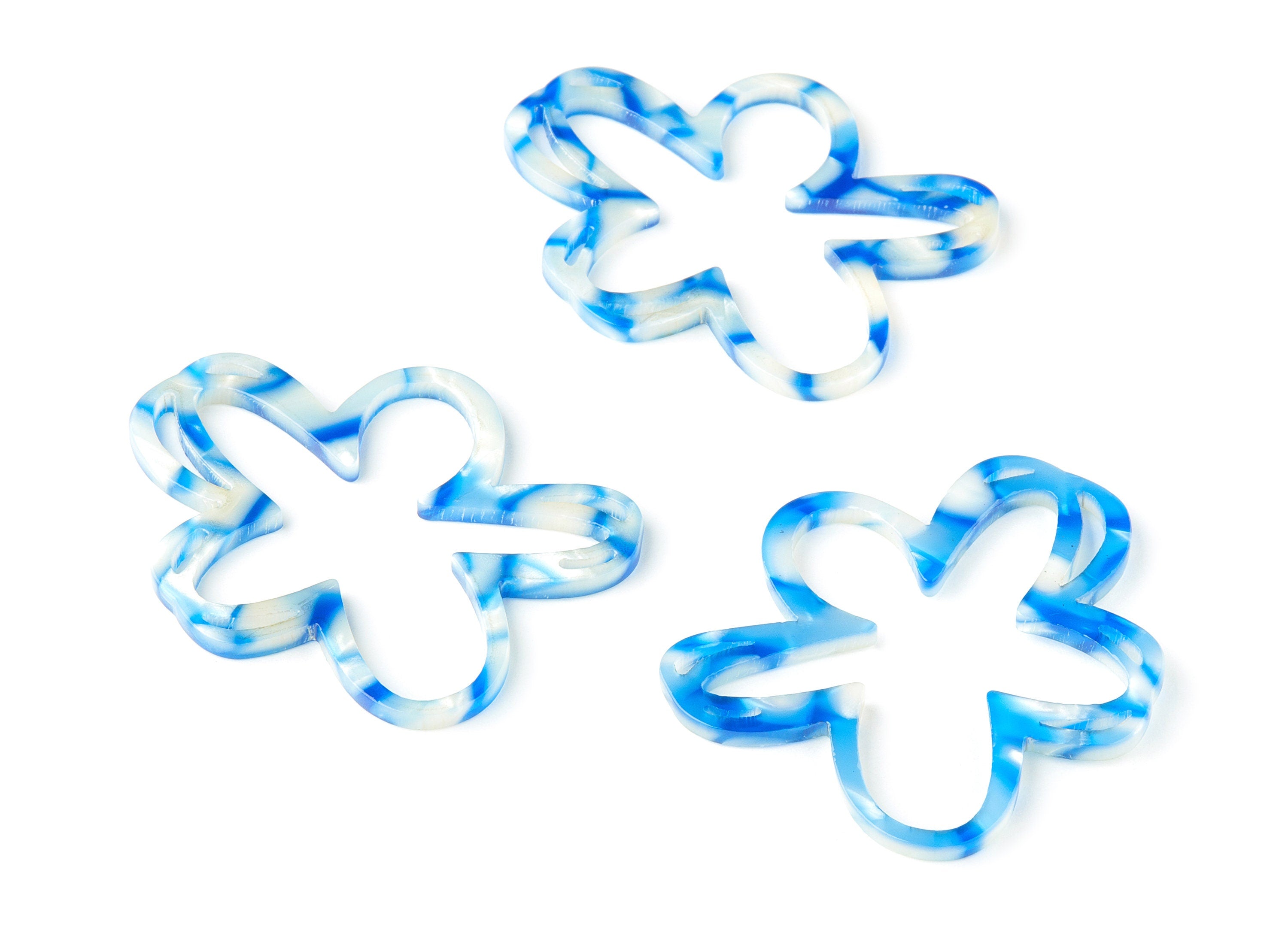 Acetate Flower Charms - Flower Earring and Pendant - Earring Findings - Jewelry Supplys - Color Code: A305 - 49.23x41.58x2.6mm - AC1654-A305 - DOMEDBAZAAR