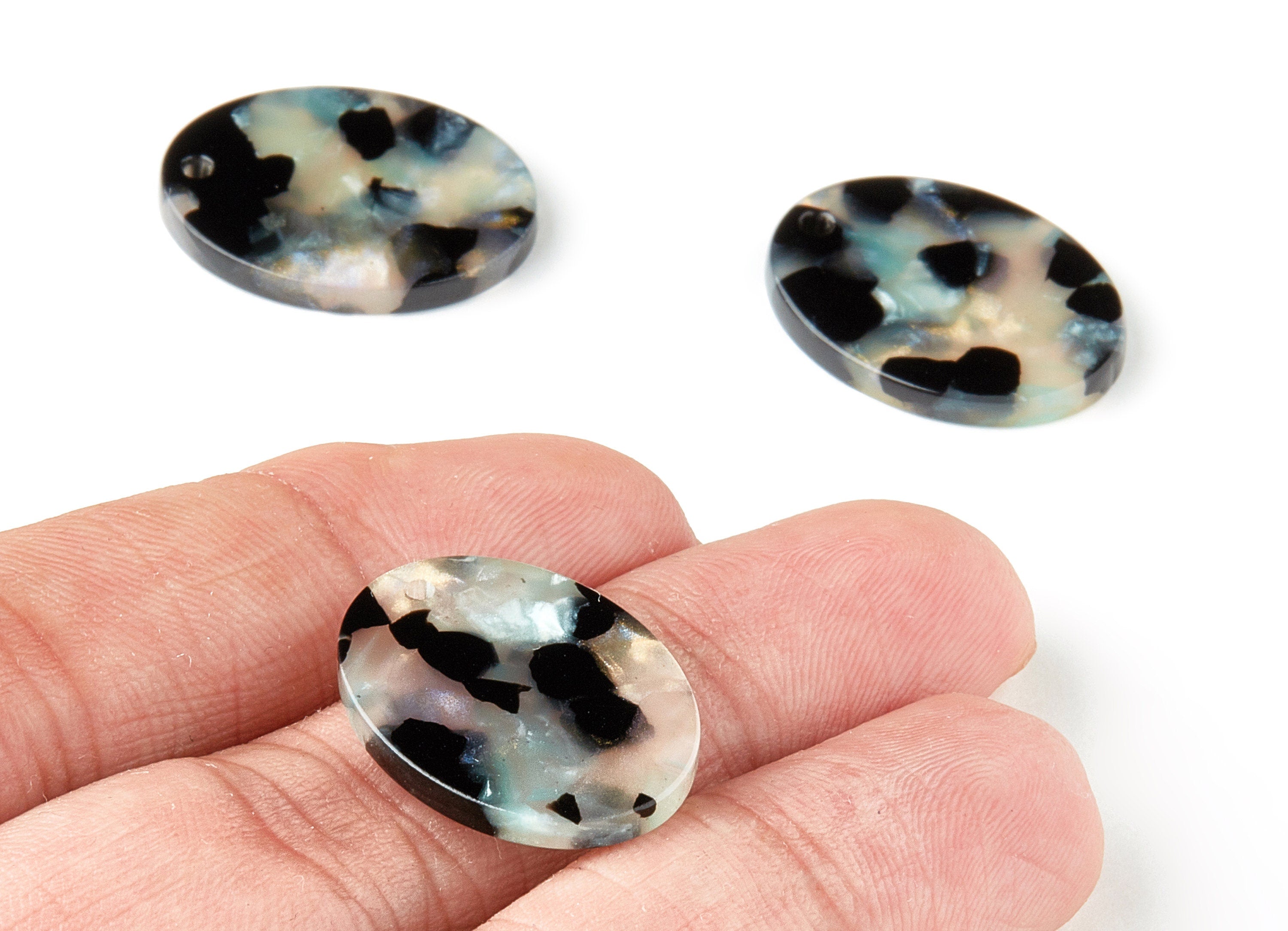 Acetate Oval Charms - Oval Earrings and Pendant - Earring Findings - Jewelry Supplies - Color Code: A319 - 22.85x17.79x2.54mm - AC1648-A319 - DOMEDBAZAAR