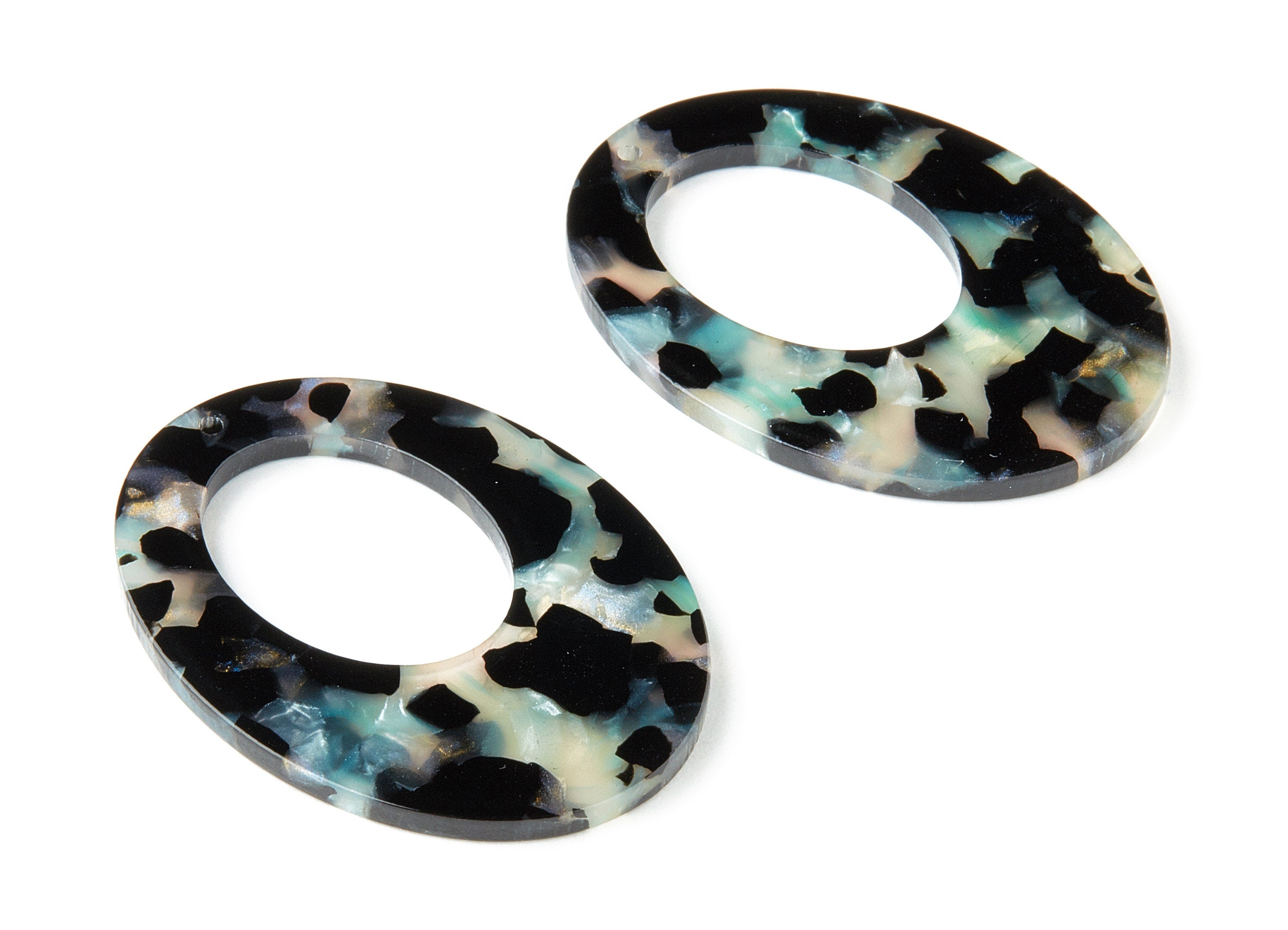 Acetate Oval Charms - Oval Earrings and Pendant - Earring Findings - Jewelry Supplies - Color Code: A319 - 44.13x34.21x2.49mm - AC1647-A319 - DOMEDBAZAAR