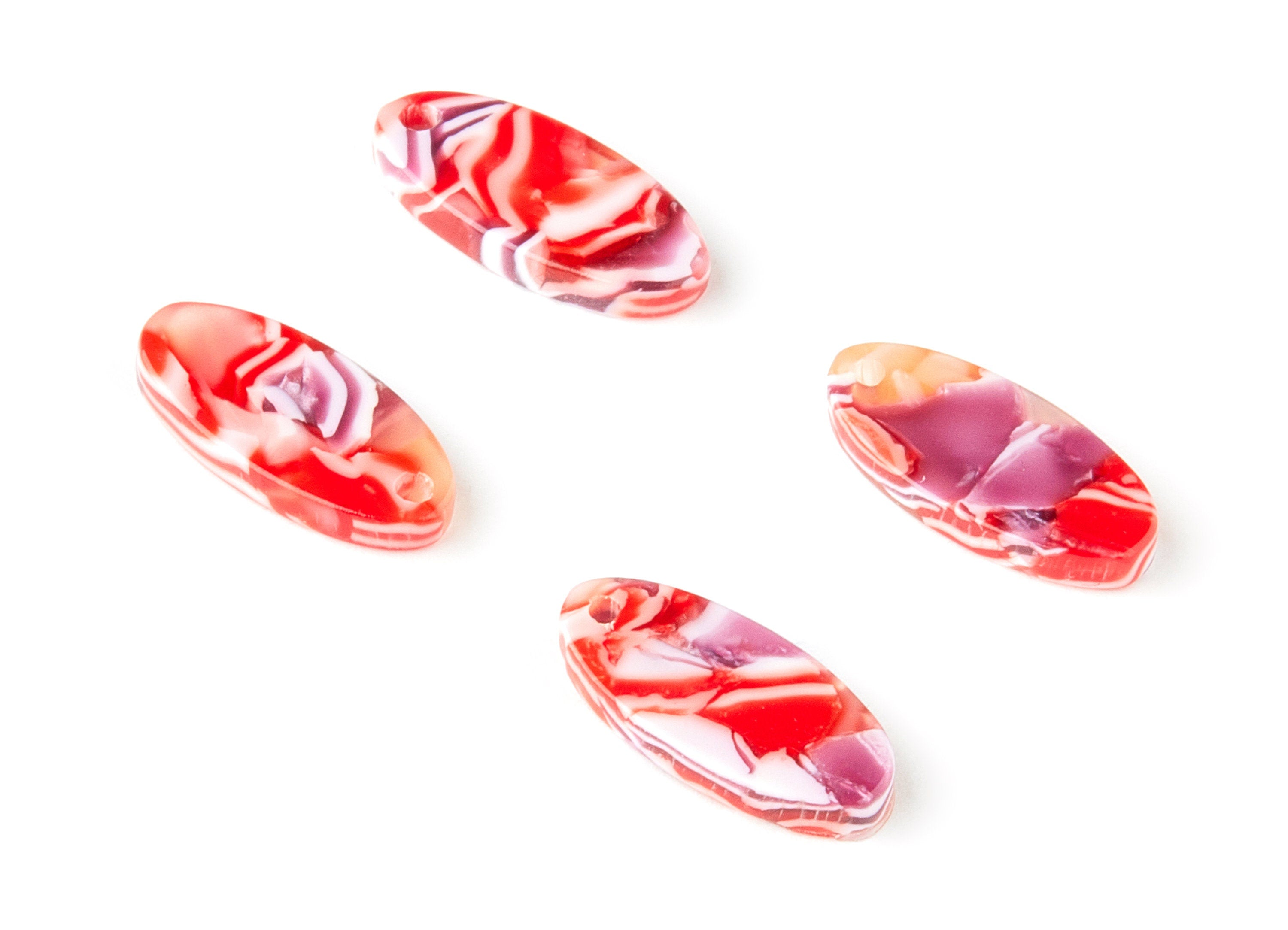Acetate Oval Charms - Oval Earrings and Pendant - Earring Findings - Jewelry Supplies - Color Code: A324 - 19.03x9.18x2.5mm - AC1659-A324 - DOMEDBAZAAR