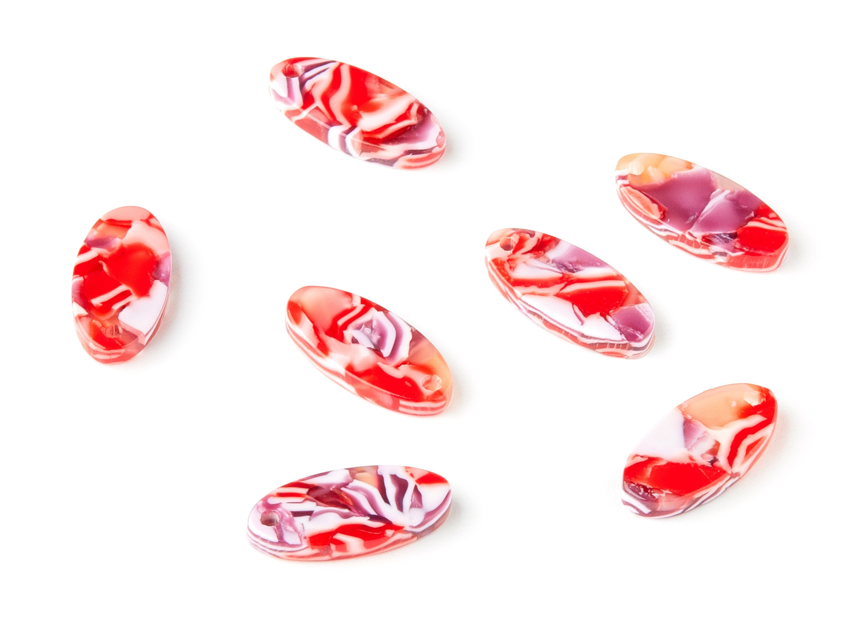 Acetate Oval Charms - Oval Earrings and Pendant - Earring Findings - Jewelry Supplies - Color Code: A324 - 19.03x9.18x2.5mm - AC1659-A324 - DOMEDBAZAAR