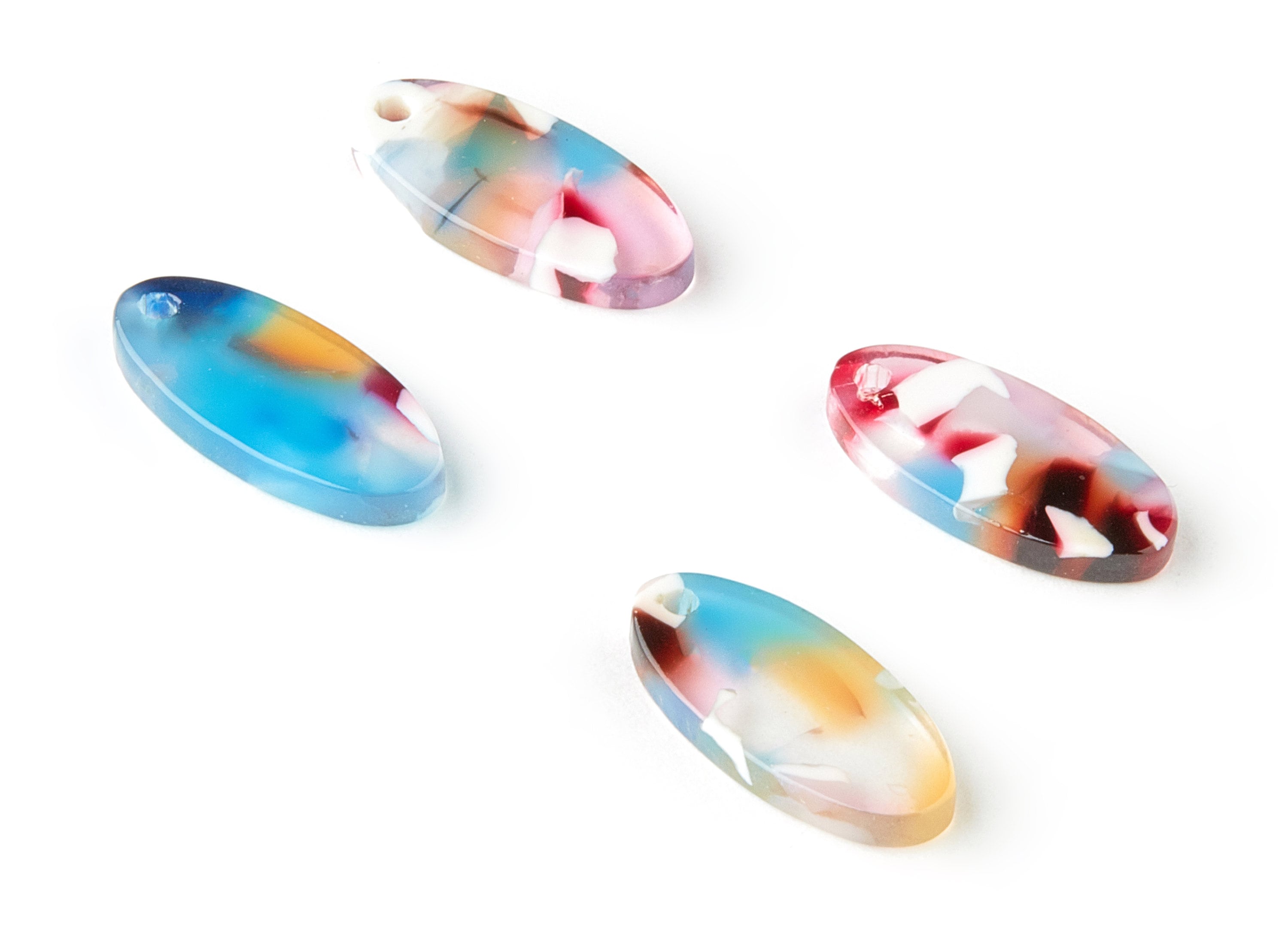 Acetate Oval Charms - Oval Earrings and Pendant - Earring Findings - Jewelry Supplies - Color Code: A325 - 19.03x9.18x2.5mm - AC1659-A325 - DOMEDBAZAAR