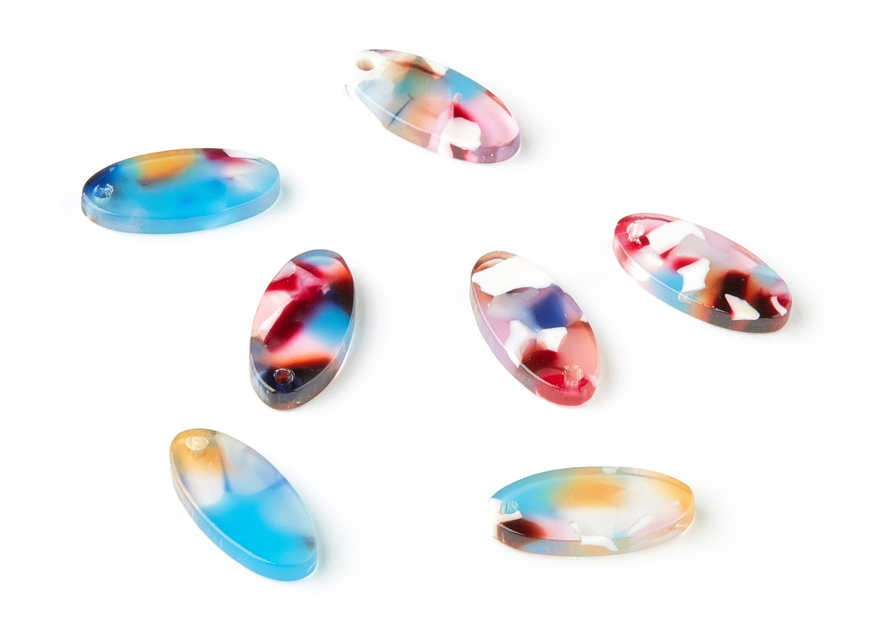Acetate Oval Charms - Oval Earrings and Pendant - Earring Findings - Jewelry Supplies - Color Code: A325 - 19.03x9.18x2.5mm - AC1659-A325 - DOMEDBAZAAR