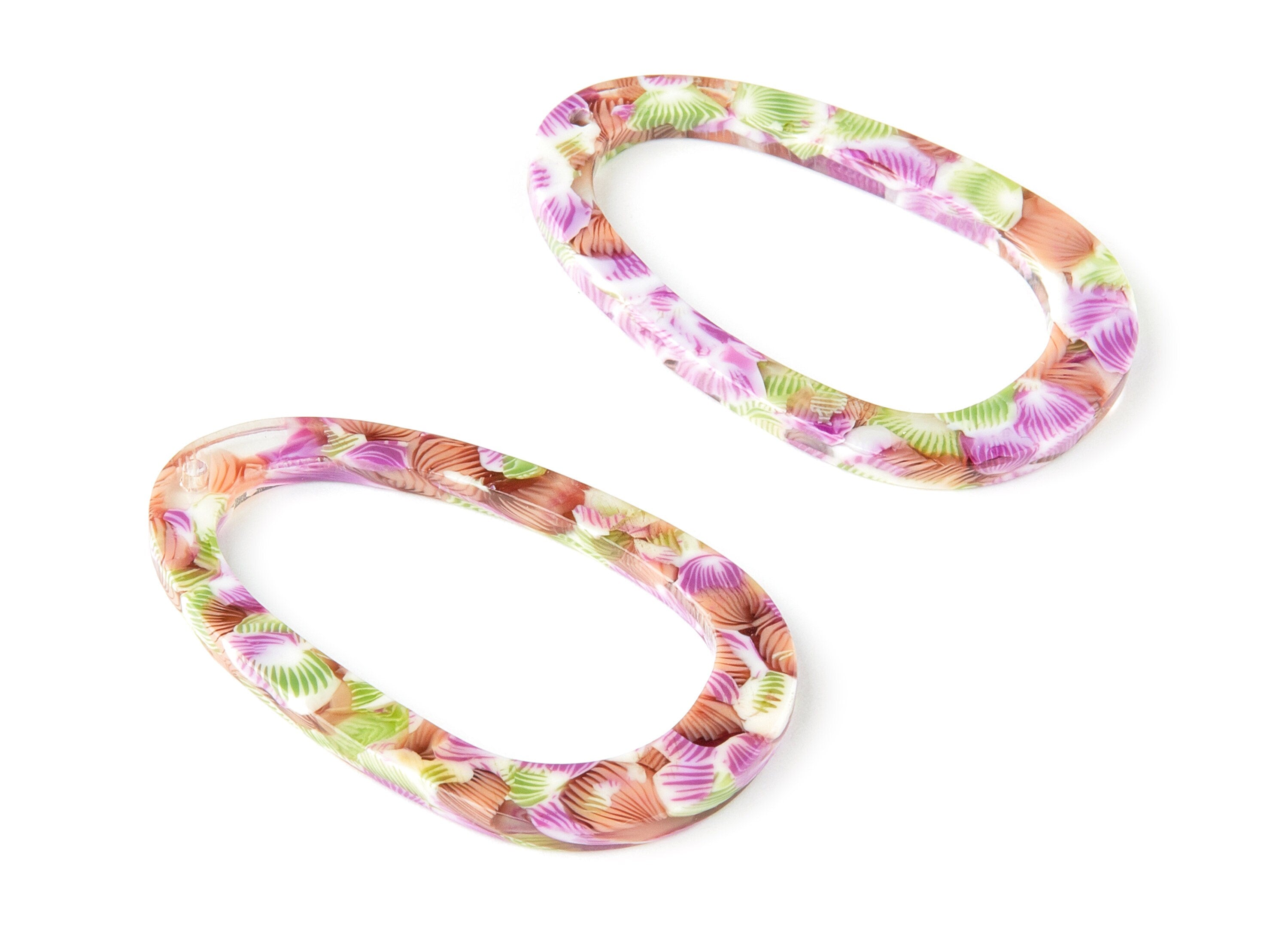 Acetate Oval Charms - Oval Earrings and Pendant - Earring Findings - Jewelry Supplies - Color Code: A317 - 46.69x29.62x2.5mm - AC1656-A317 - DOMEDBAZAAR