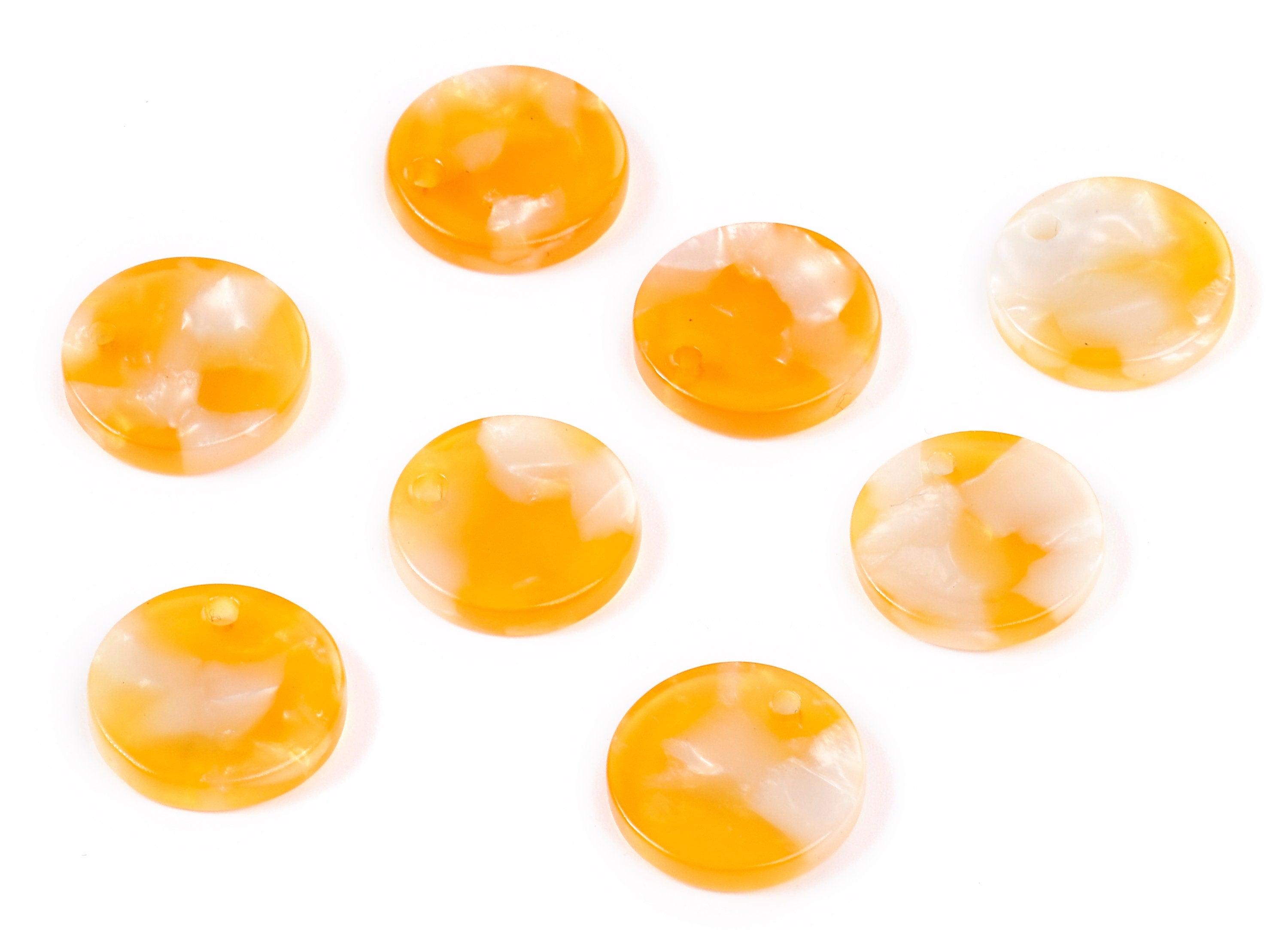 Acetate Round Charms - Round Earrings and Pendant - Earring Findings - Jewelry Supplies - Color Code: A43 - 14.5x14.5x2.5mm - AC1064-A43 - DOMEDBAZAAR