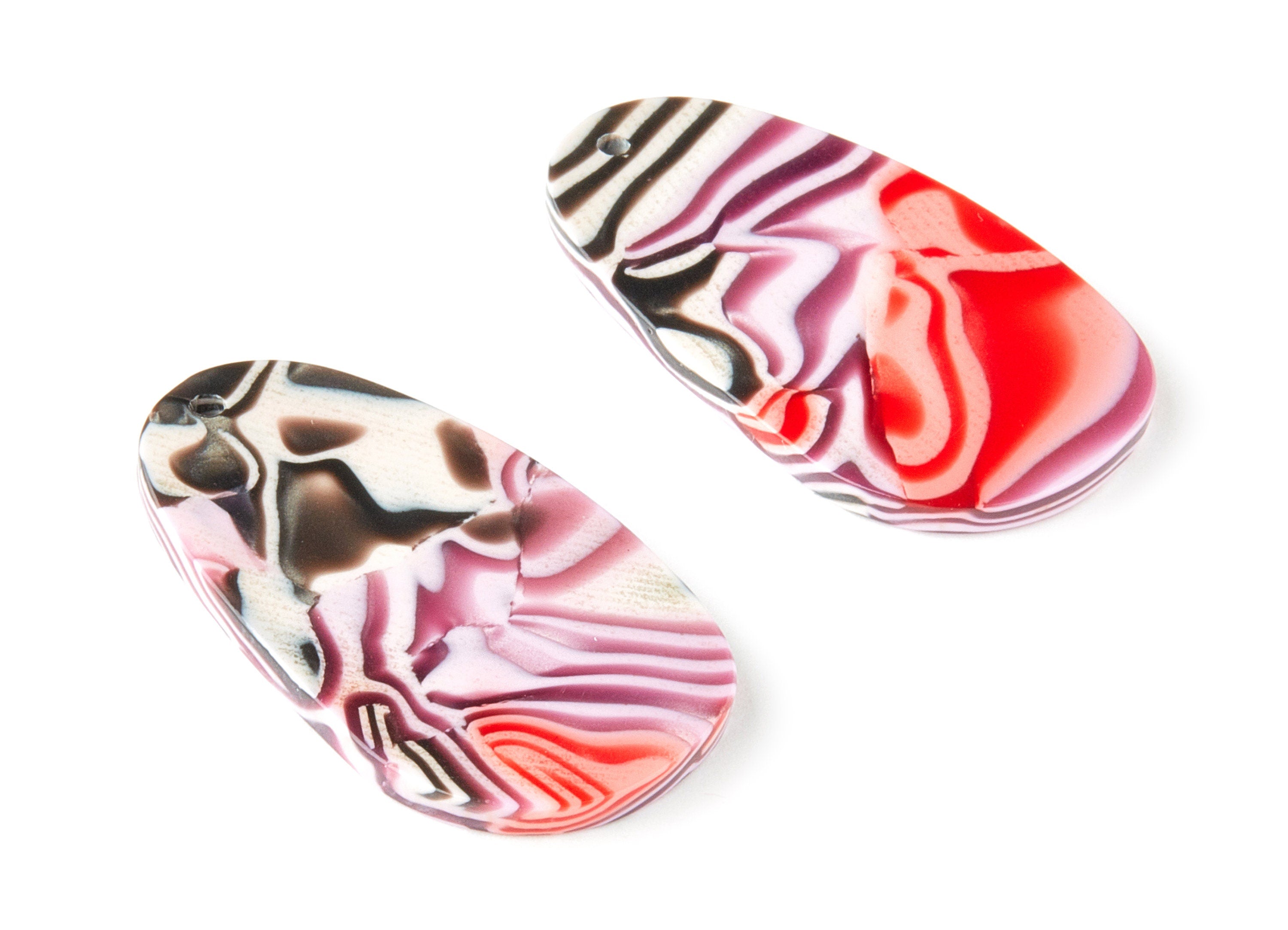 Acetate Oval Charms - Oval Earrings and Pendant - Earring Findings - Jewelry Supplies - Color Code: A316 - 35.48x20.46x2.53mm - AC1657-A316 - DOMEDBAZAAR