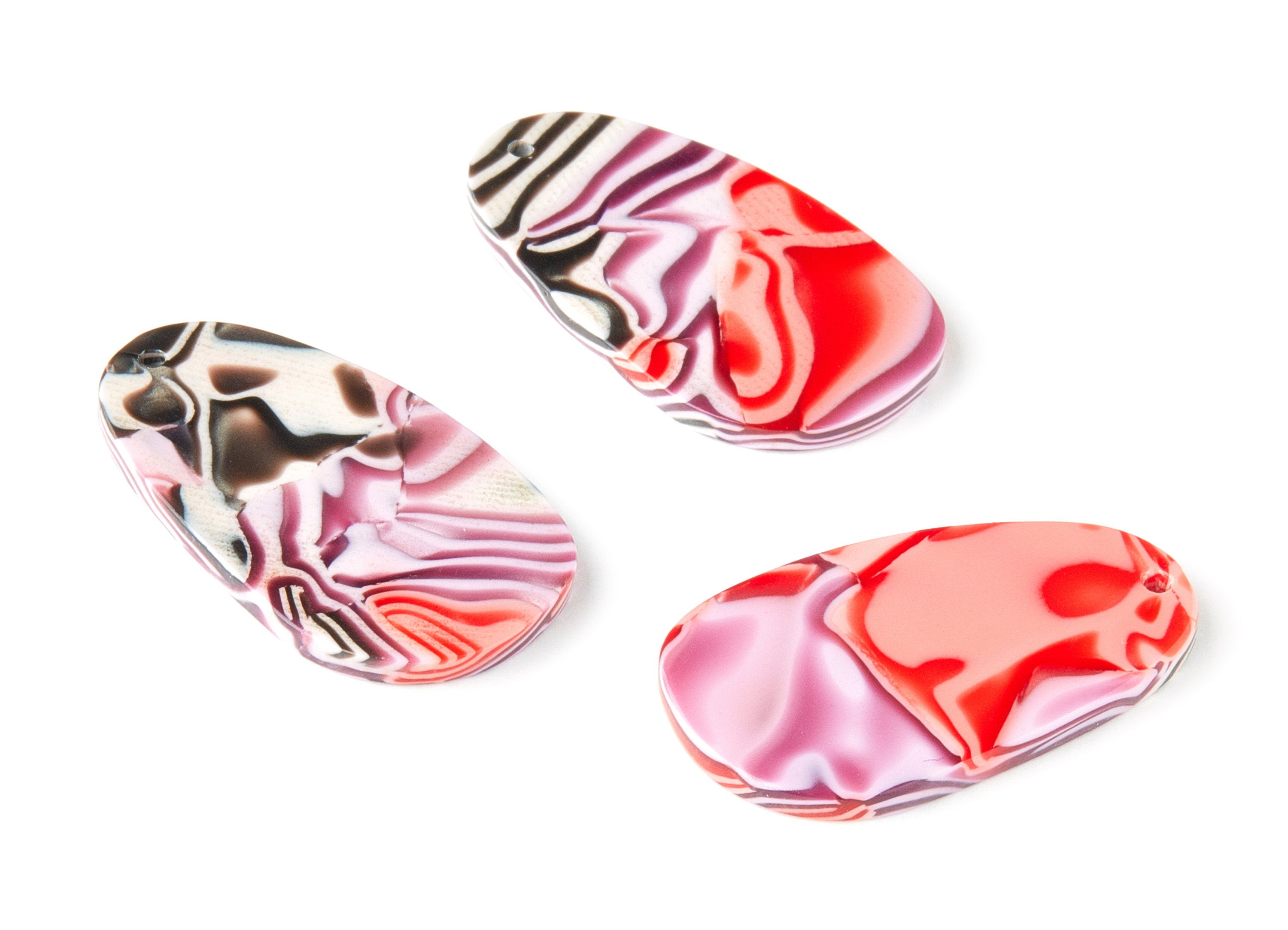 Acetate Oval Charms - Oval Earrings and Pendant - Earring Findings - Jewelry Supplies - Color Code: A316 - 35.48x20.46x2.53mm - AC1657-A316 - DOMEDBAZAAR