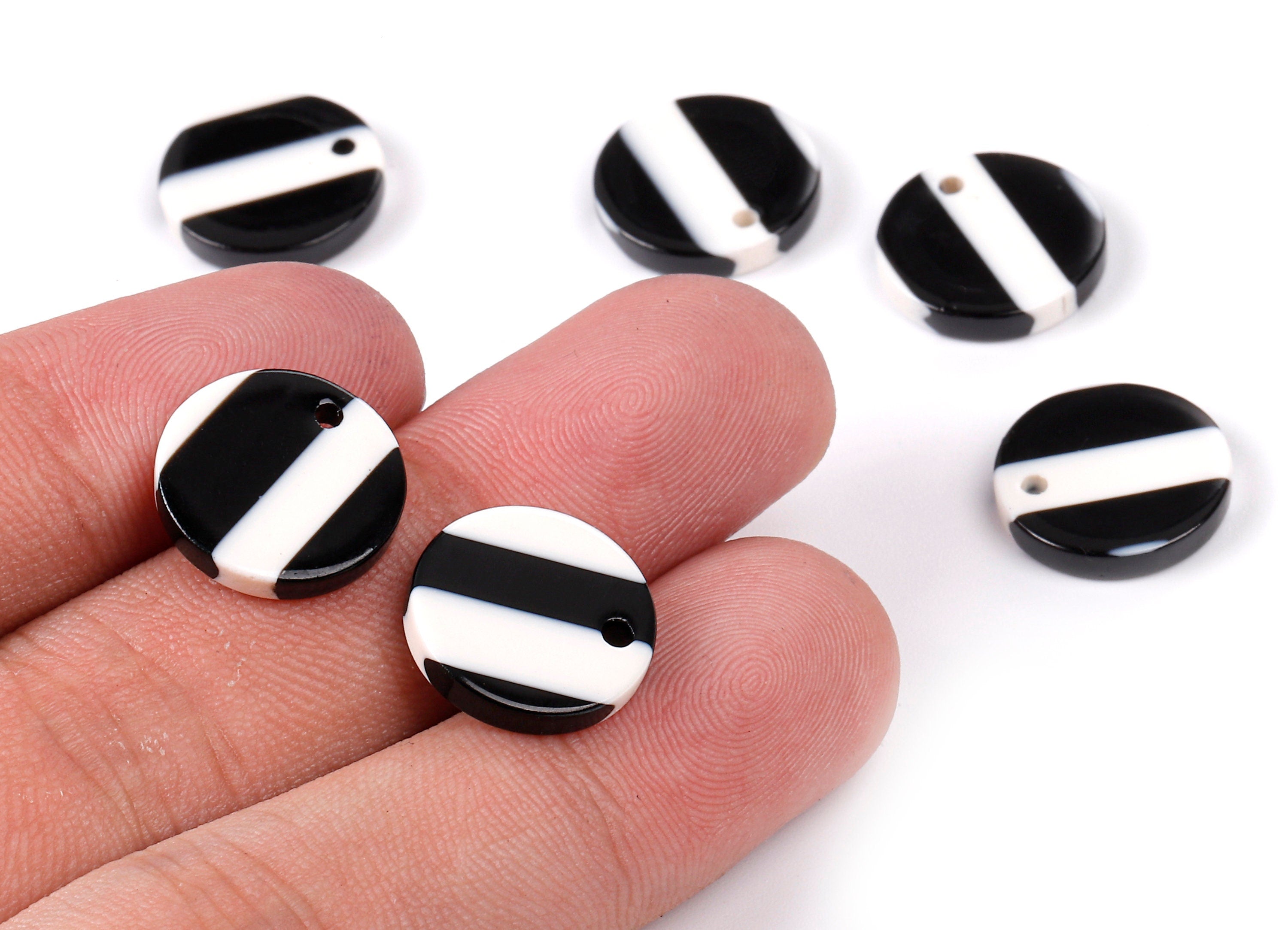 Acetate Round Charms - Round Earrings and Pendant - Earring Findings - Jewelry Supplies - Color Code: A64 - 14.6x14.6x2.66mm - AC1064-A64 - DOMEDBAZAAR