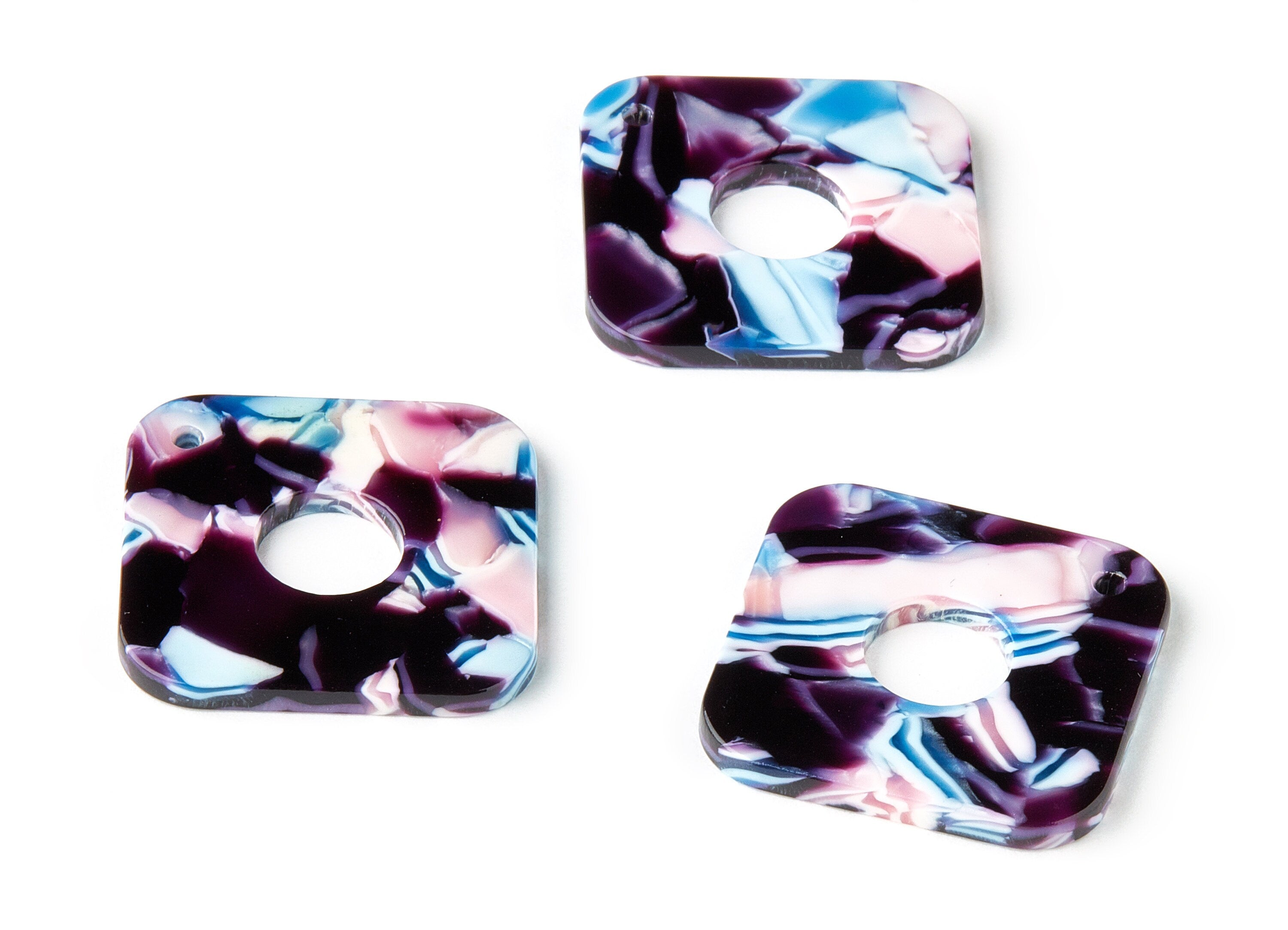 Acetate Square Charms - Square Earring and Pendant - Earring Finding - Jewelry Supplys - Color Code: A308 - 35.71x28.78x2.5mm - AC1643-A308 - DOMEDBAZAAR