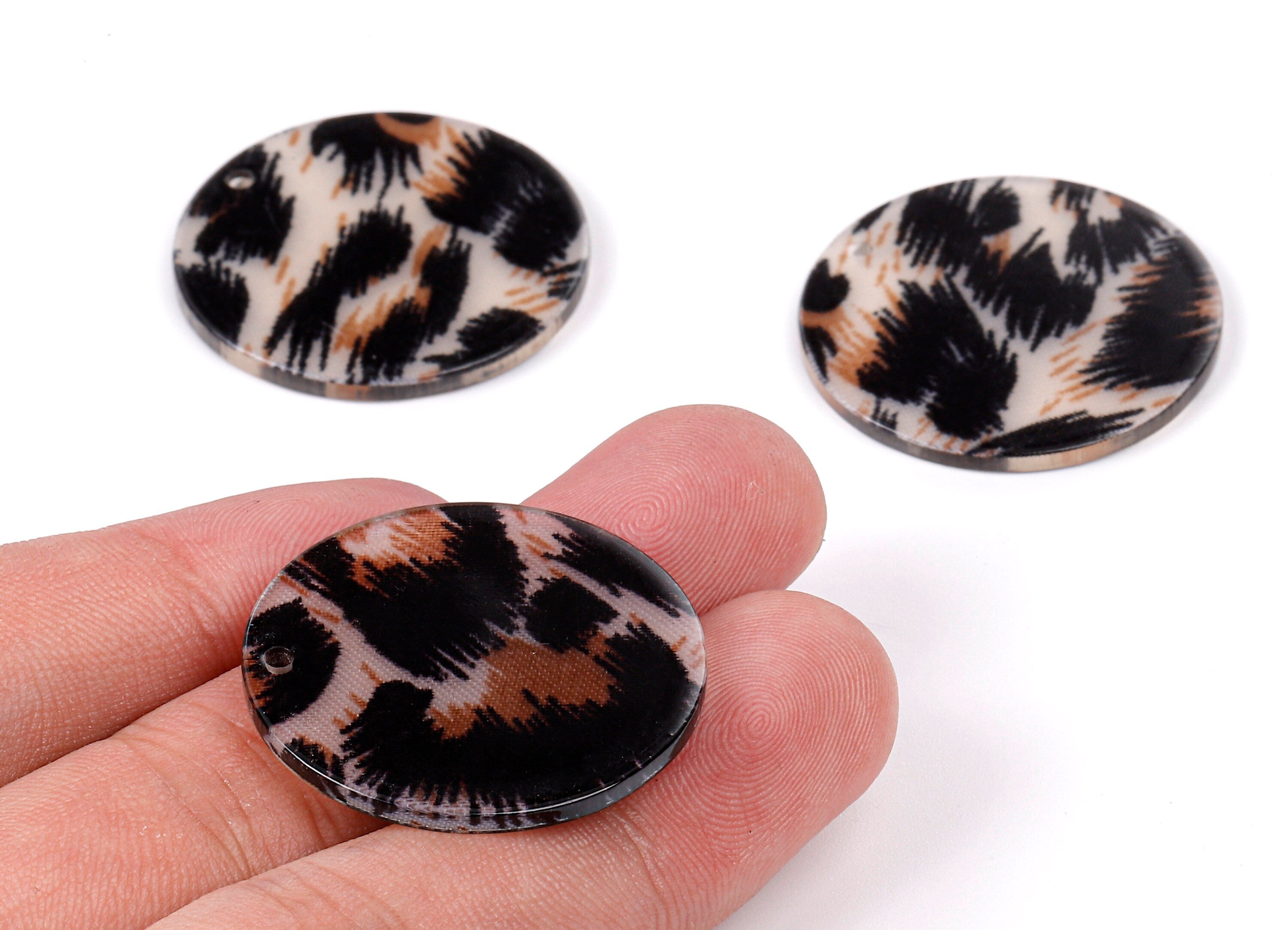 Acrylic Round Charms - Round Earring and Pendant - Earring Findings - Jewelry Supplies - Color Code: A266 - 30.77x30.77x2.11mm - AC1427-A266 - DOMEDBAZAAR