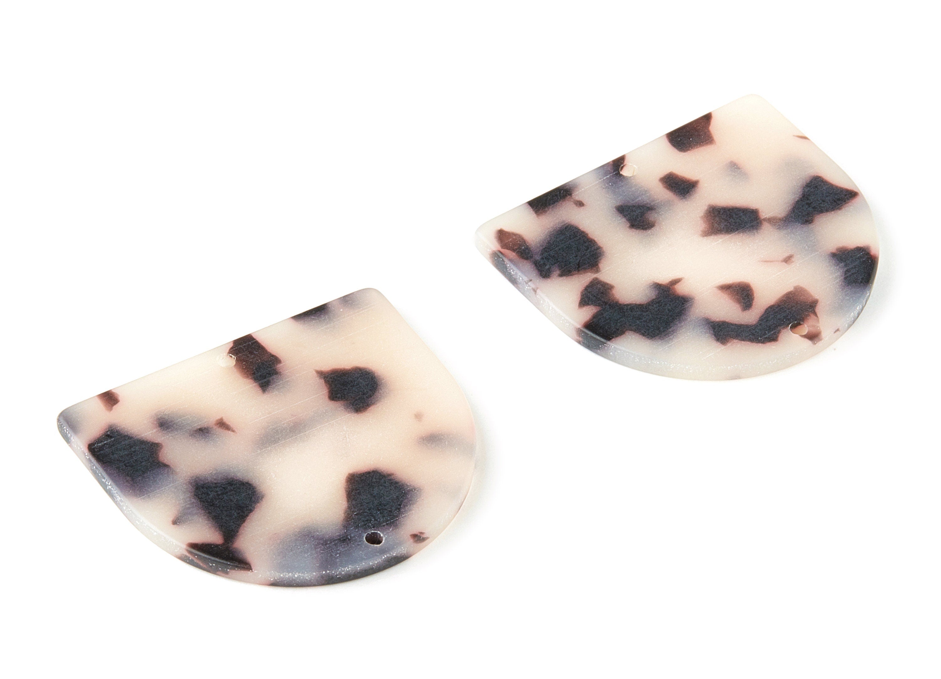 Acetate D Connector - Matte Blonde Tortoise Shell Earrings - D Earrings - 2 Holes - Color Code: A364 - 34x29.21x2.5mm - AC1634-A364 - DOMEDBAZAAR