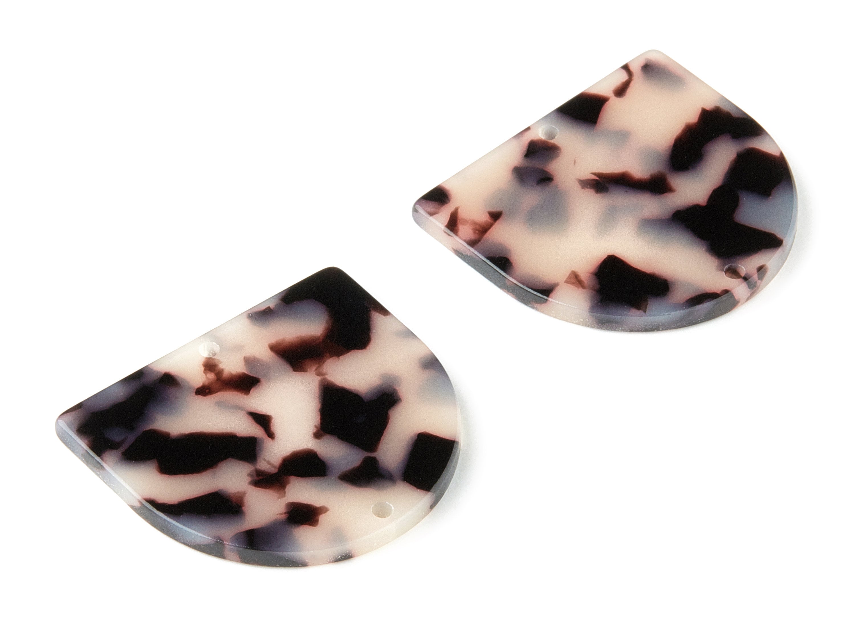 Acetate D Connector - Blonde Tortoise Shell Earrings - D Earrings - 2 Holes - Color Code: A07 - 34x29.21x2.5mm - AC1634-A07 - DOMEDBAZAAR