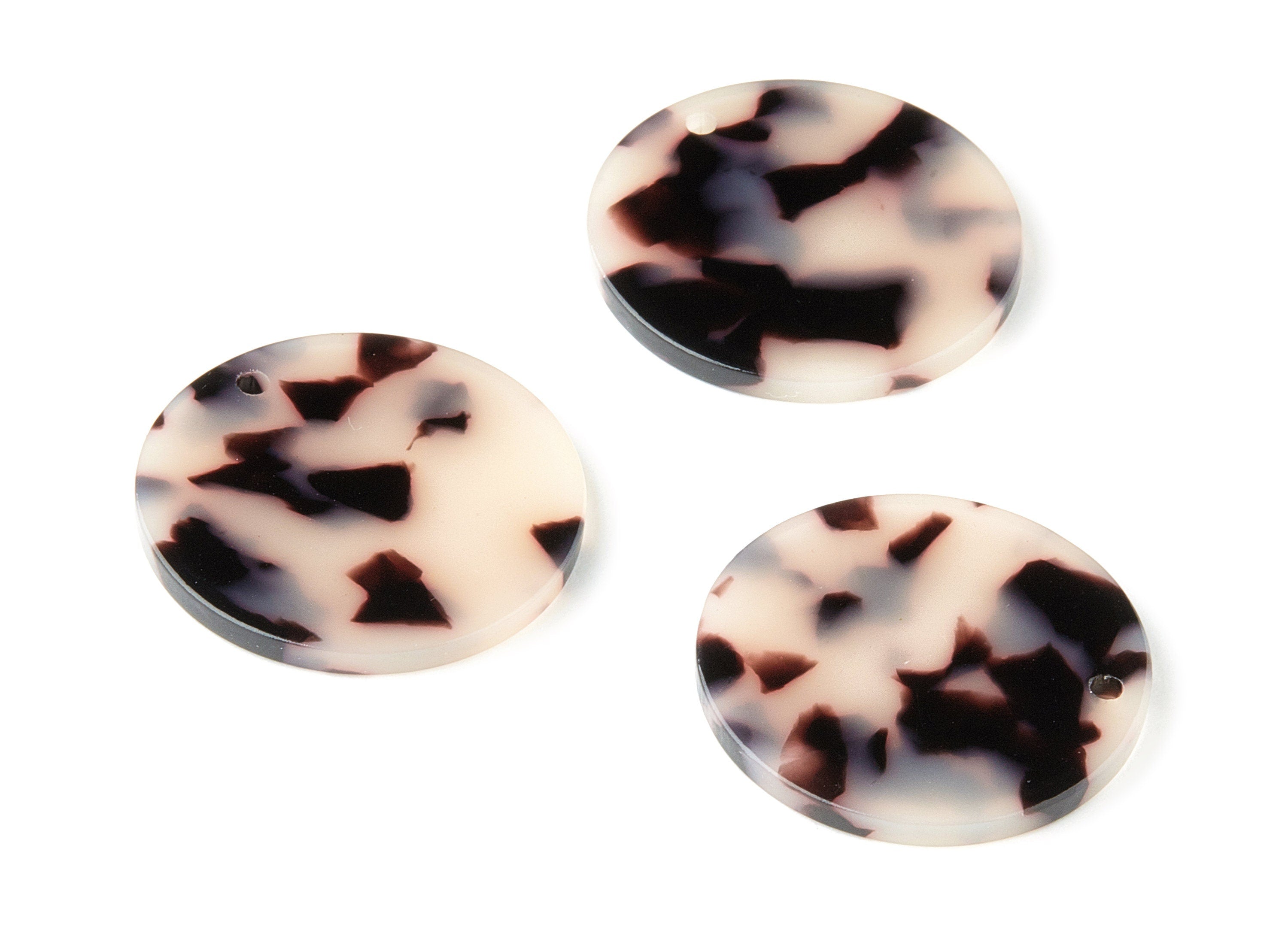 Acetate Round Charms - Blonde Tortoise Shell Earrings - Round Earrings and Pendant - Color Code:A07 - 29.67x29.67x2.5mm - AC1639-A07 - DOMEDBAZAAR