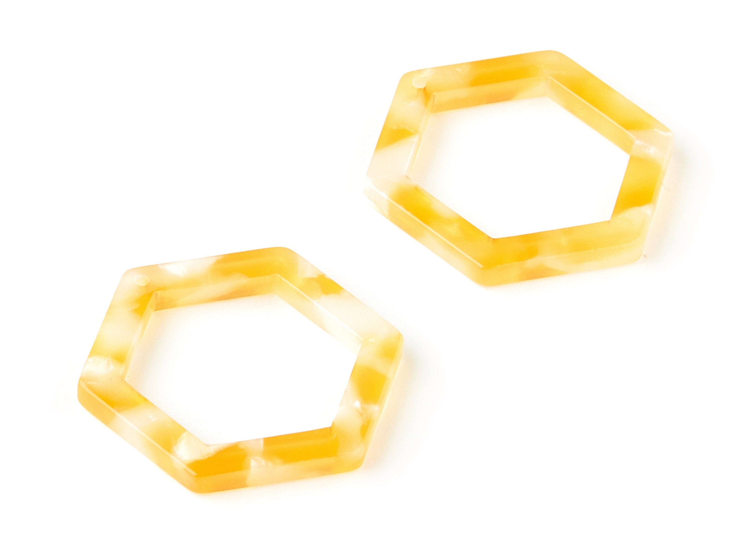 Acetate Hexagon Charms - Hexagon Earrings and Pendant - Earring Findings - 1 Hole - Color Code:A43 - 28.88x25.3x2.91mm - AC1123-A43 - DOMEDBAZAAR