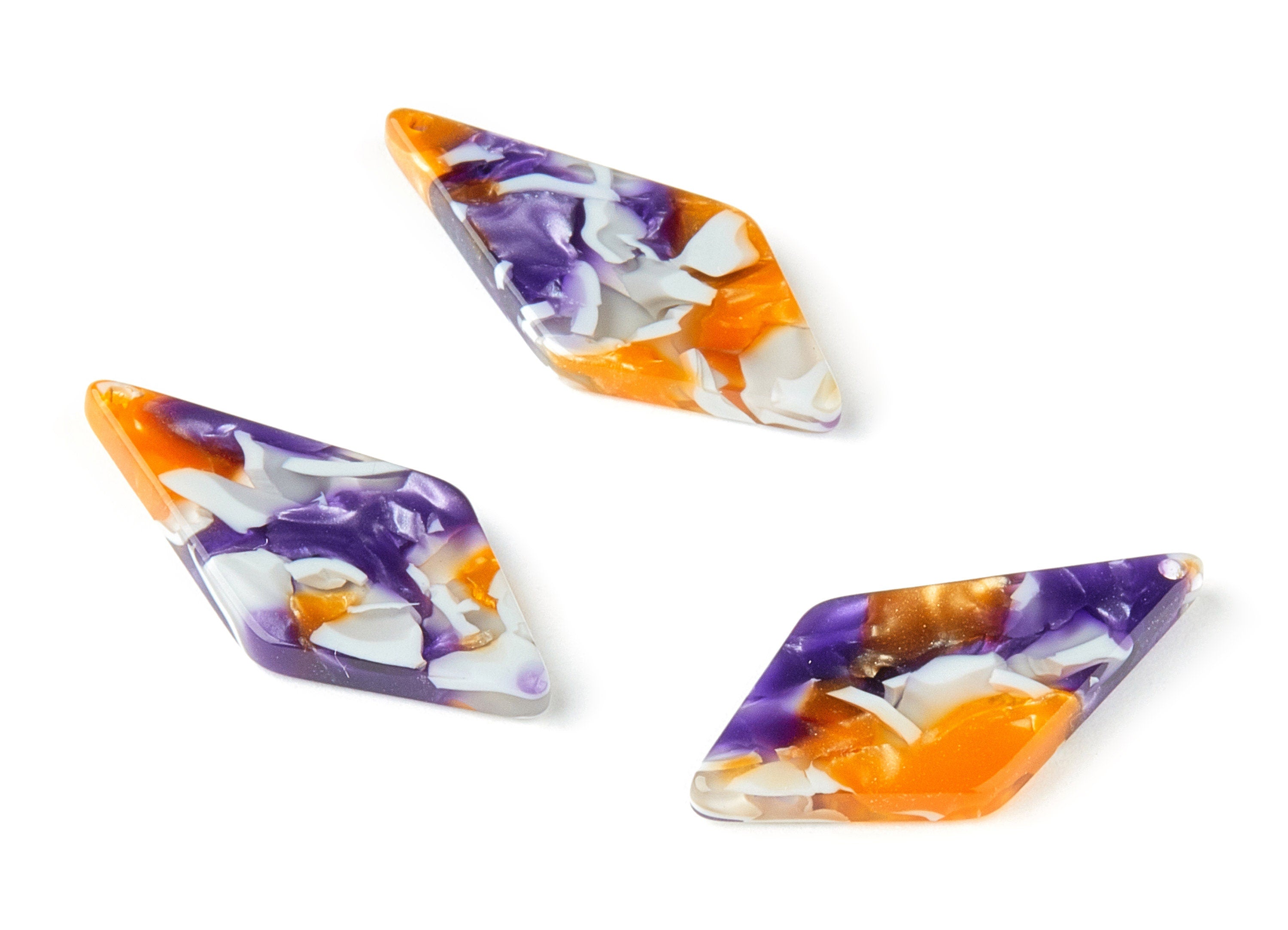 Acetate Diamond Charms - Diamond Earrings and Pendant - Earring Findings - Color Code: A186 - 31.06x14.95x2.61mm - AC1067-A186 - DOMEDBAZAAR