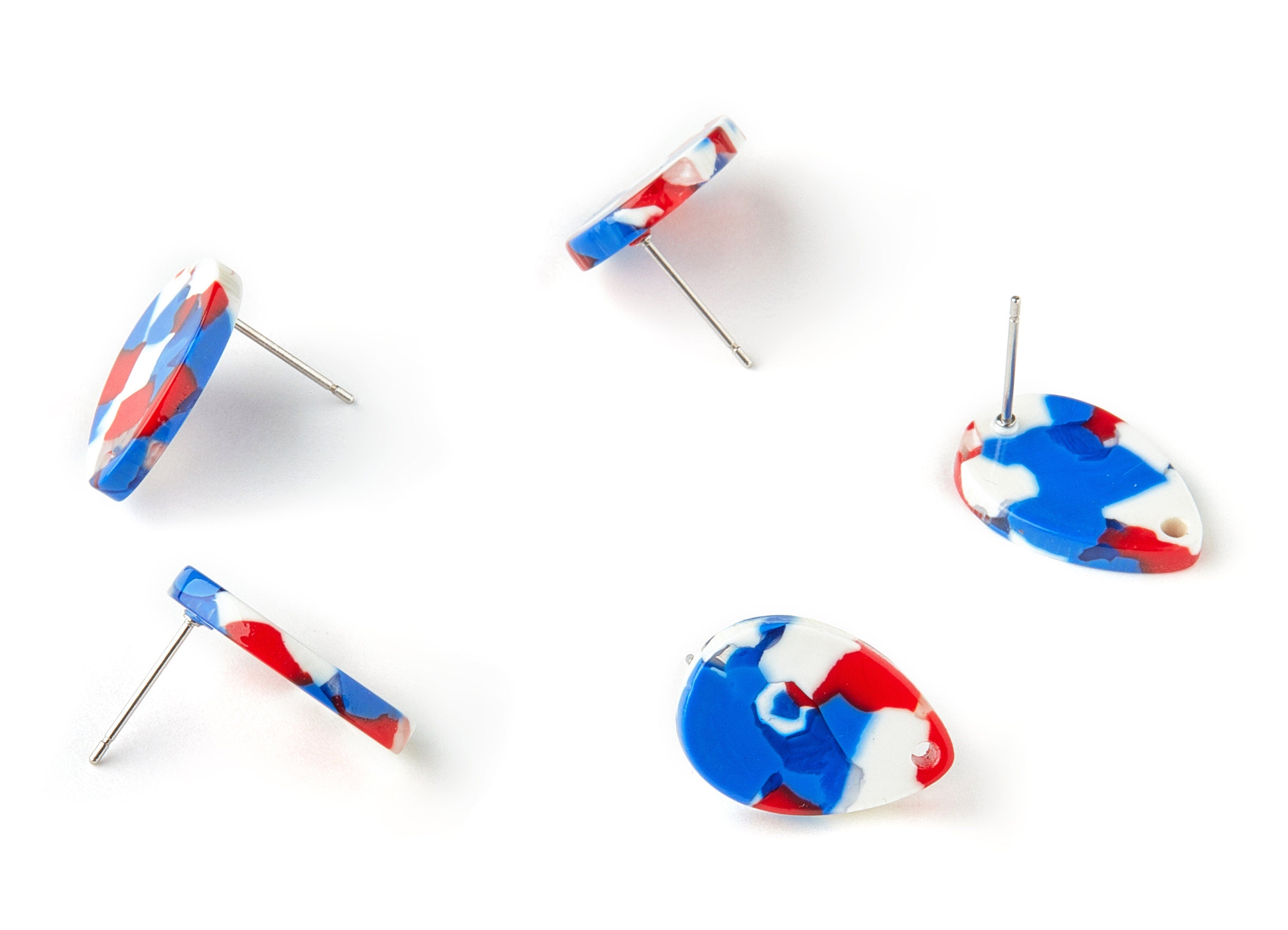 Acetate Drop Earring Stud - Drop Earring Post and Stud - Earring Findings - Color Code: A73 - 18.58x13x2.54mm - AC1631-A73 - DOMEDBAZAAR