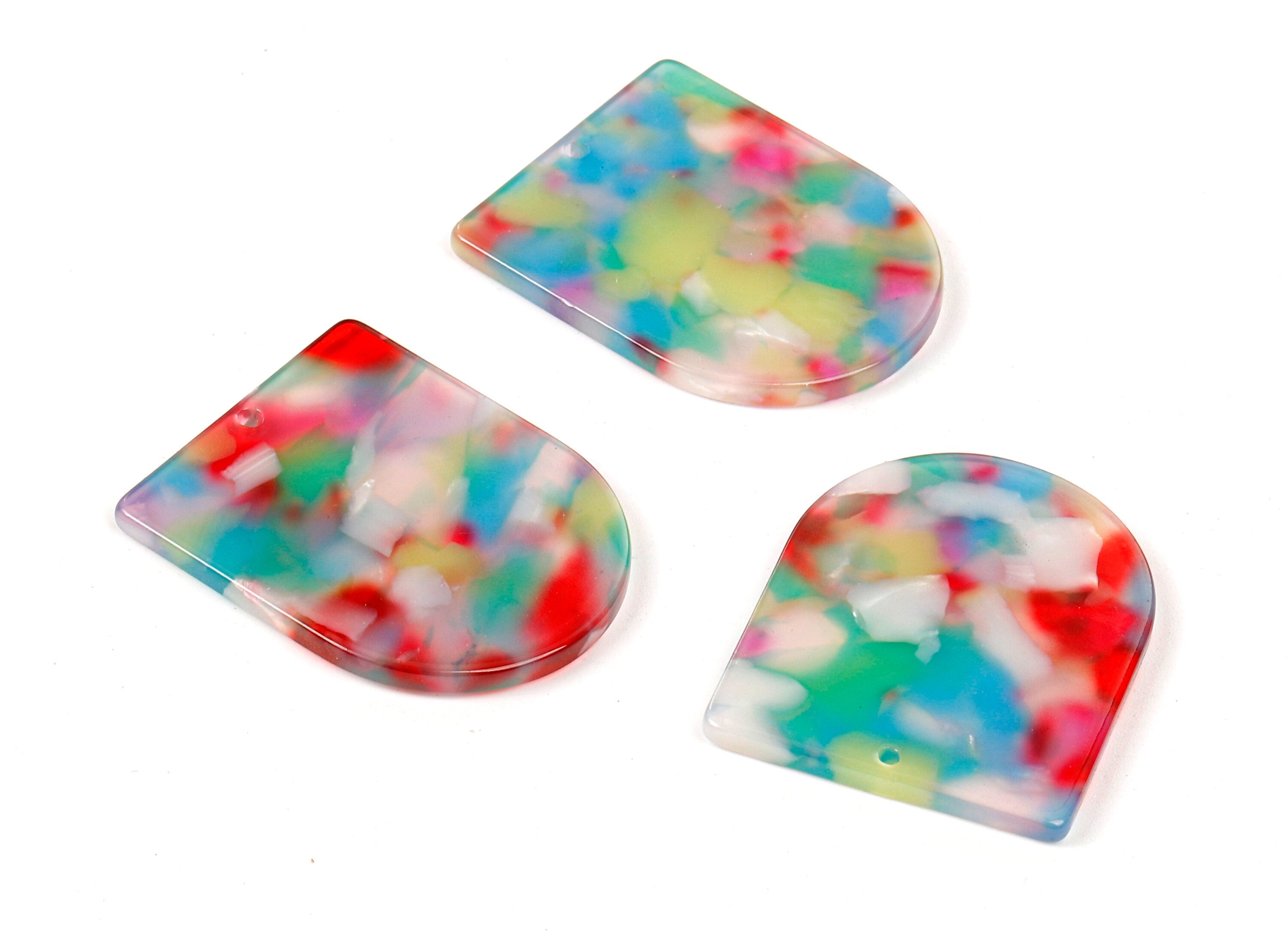 Acetate D Charms - D Earrings and Pendant - Earring Findings - Jewelry Supplys - Color Code: A370 - 36.85x29.94x2.57mm - AC1514-A370 - DOMEDBAZAAR